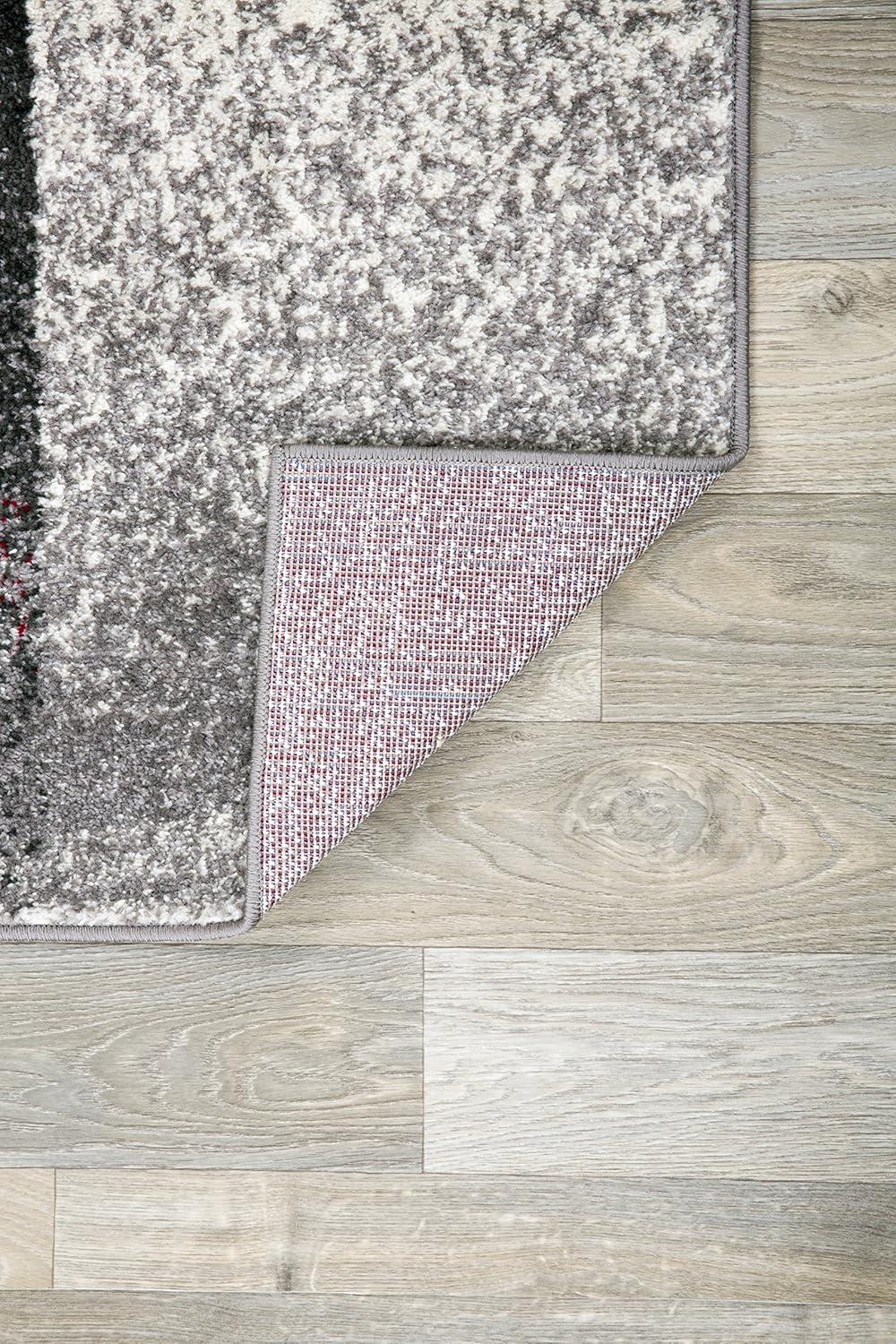 World Rug Gallery Contemporary Modern Geometric Boxes Area Rug - Gray 5' x 7'