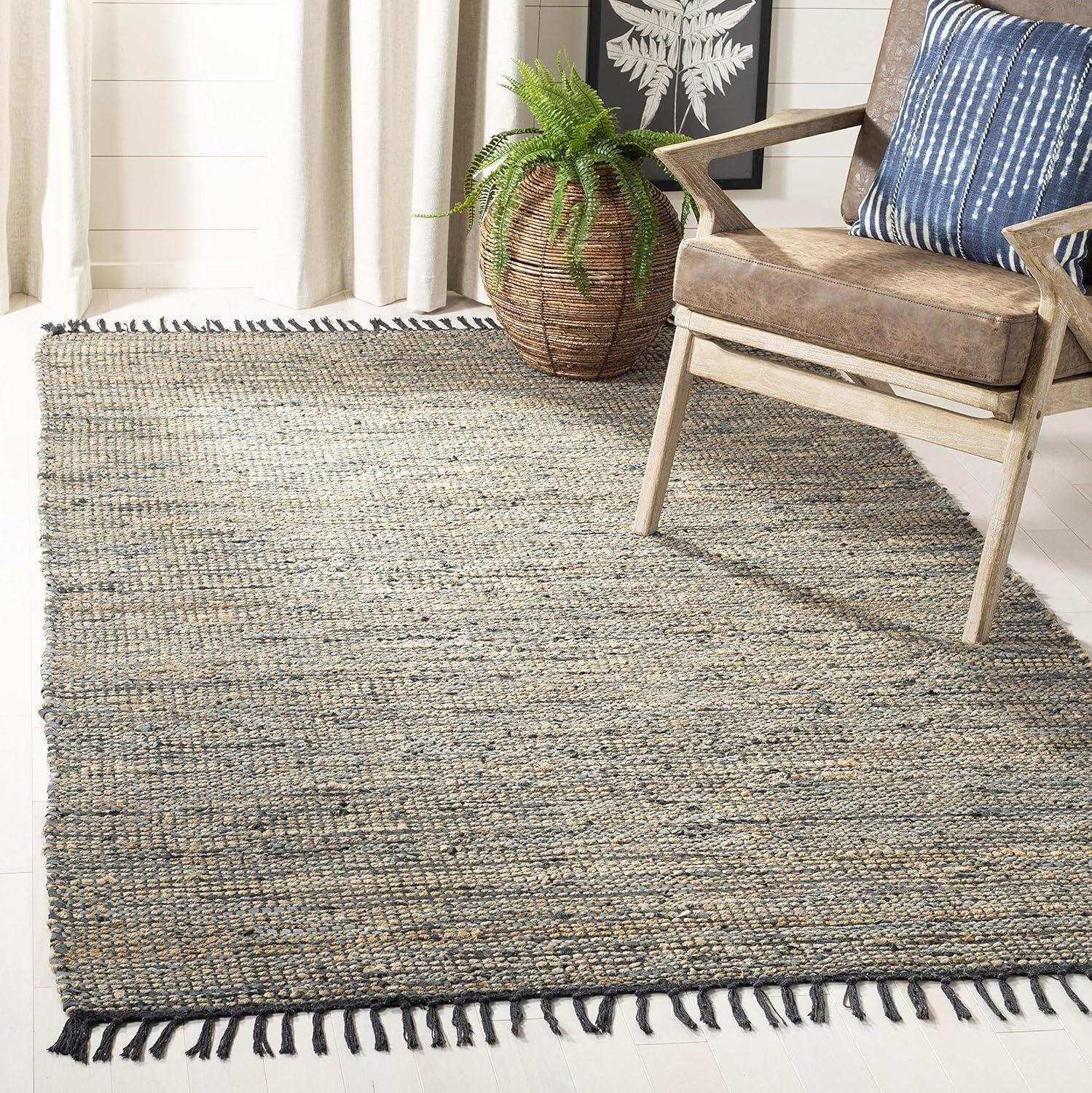 Vintage Leather VTL203 Hand Woven Area Rug - Grey - 3'x5' - Safavieh.