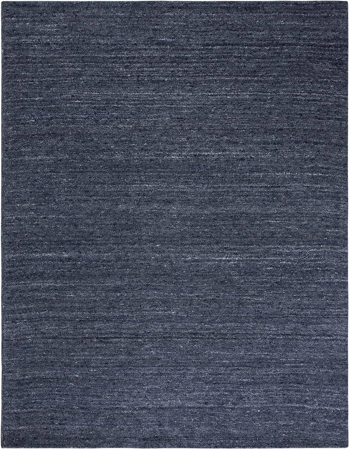 Hand-Tufted Artisan Black & Grey Wool Rectangular Rug 9' x 12'