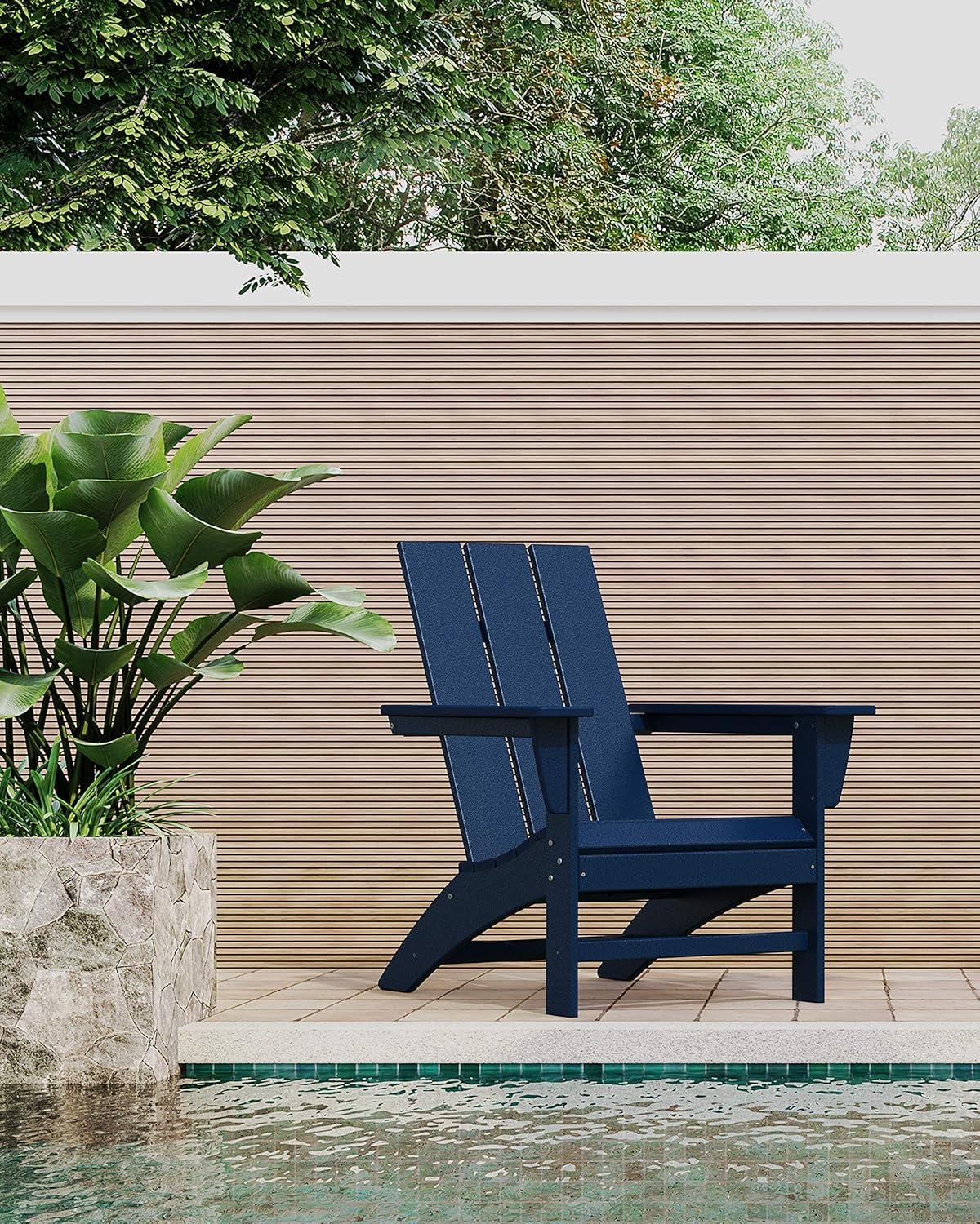 Modern Adirondack High-Density Polyethylene (HDPE) Outdoor Adirondack Chair