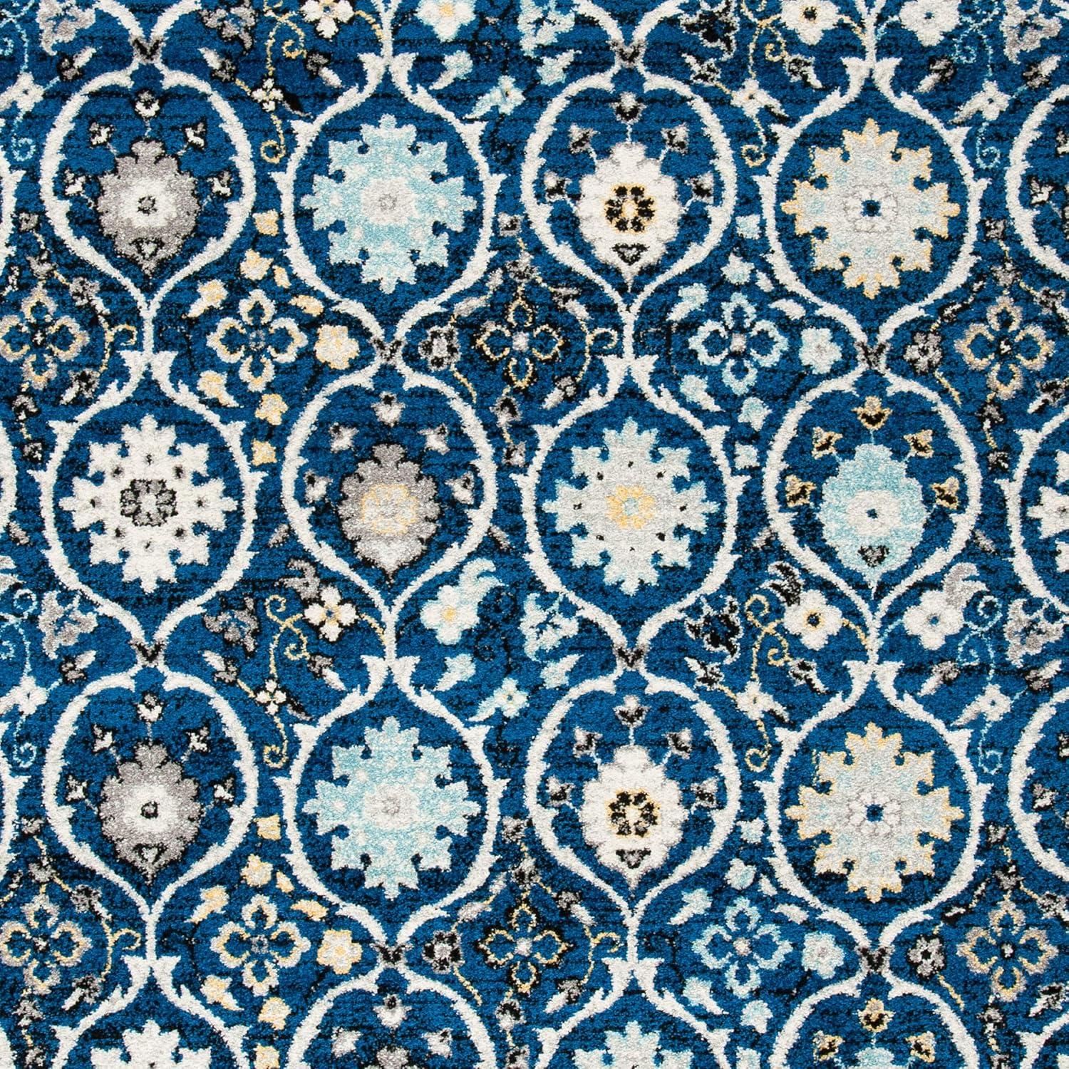 Evoke EVK210 Power Loomed Area Rug - Royal/Ivory - 5'3"x7'6" - Safavieh.