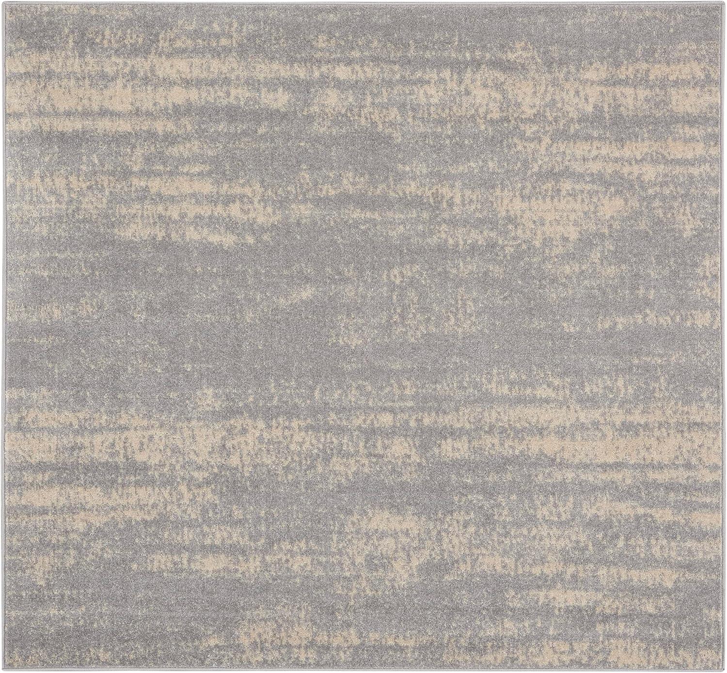 Nourison Essentials 5' x square Grey/Beige Modern Indoor/Outdoor Rug