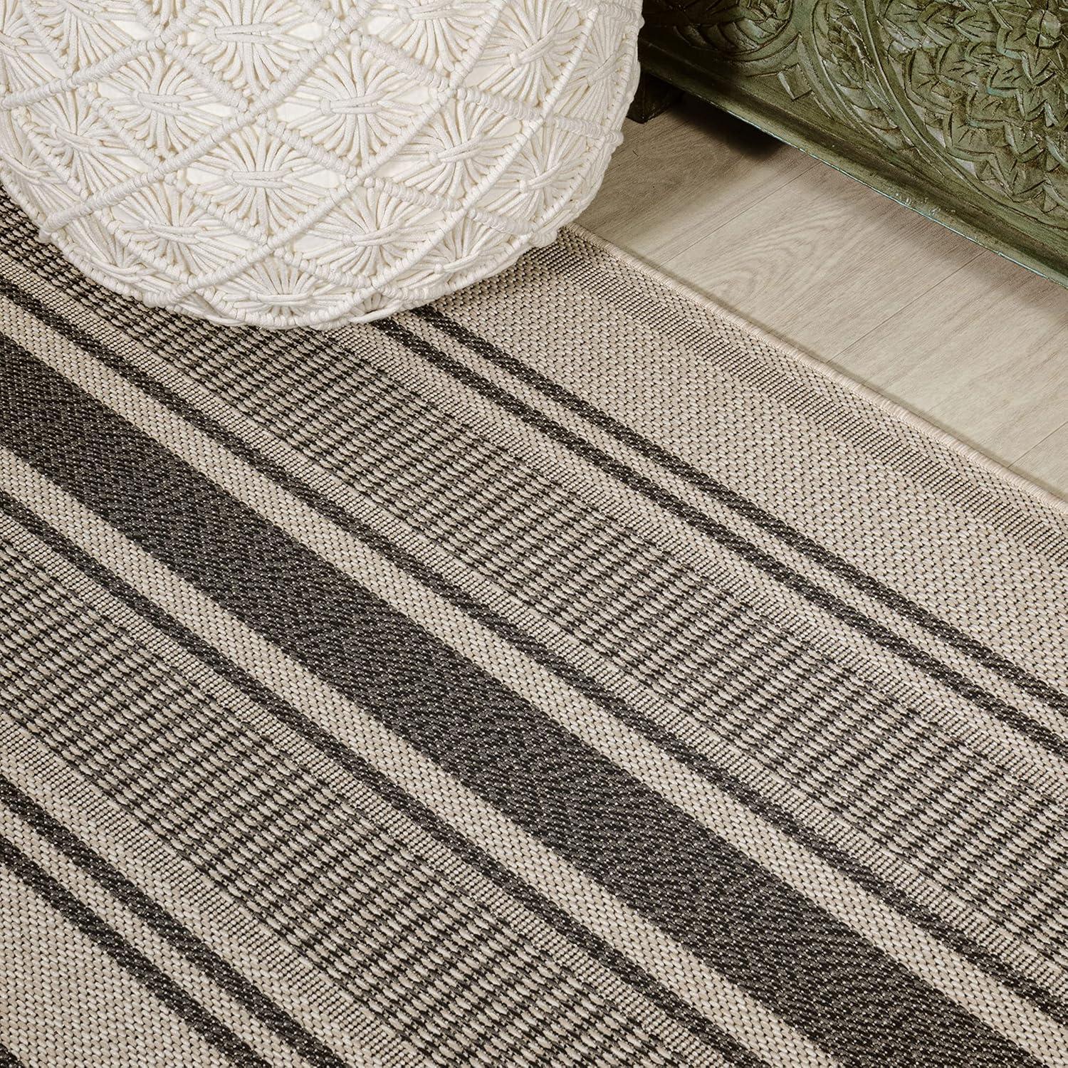 Haynes Modern Double Stripe Indoor/Outdoor Area Rug - JONATHAN Y