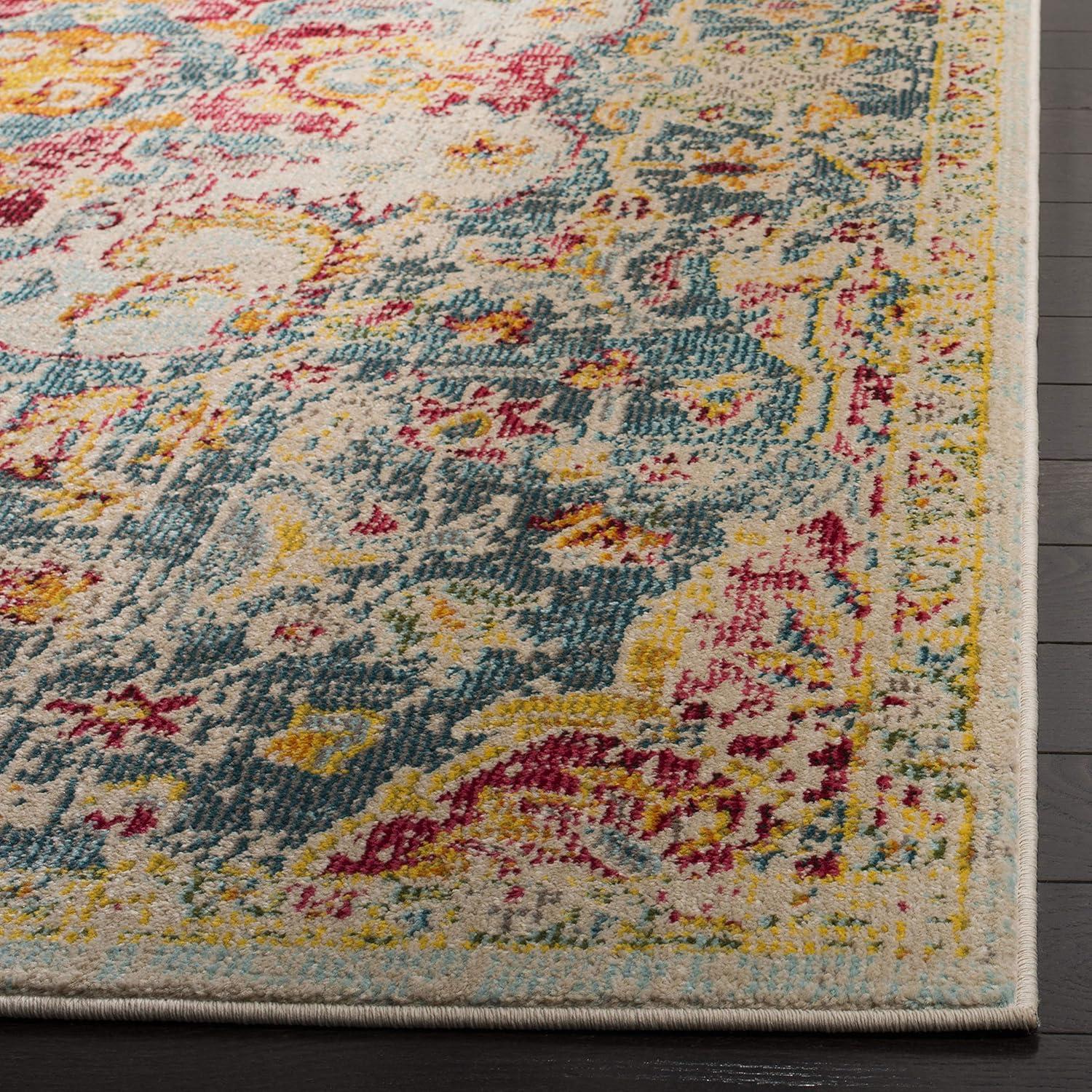 Phoenix PHX156 Power Loomed Accent Rug - Blue/Yellow - 3'x5' - Safavieh.