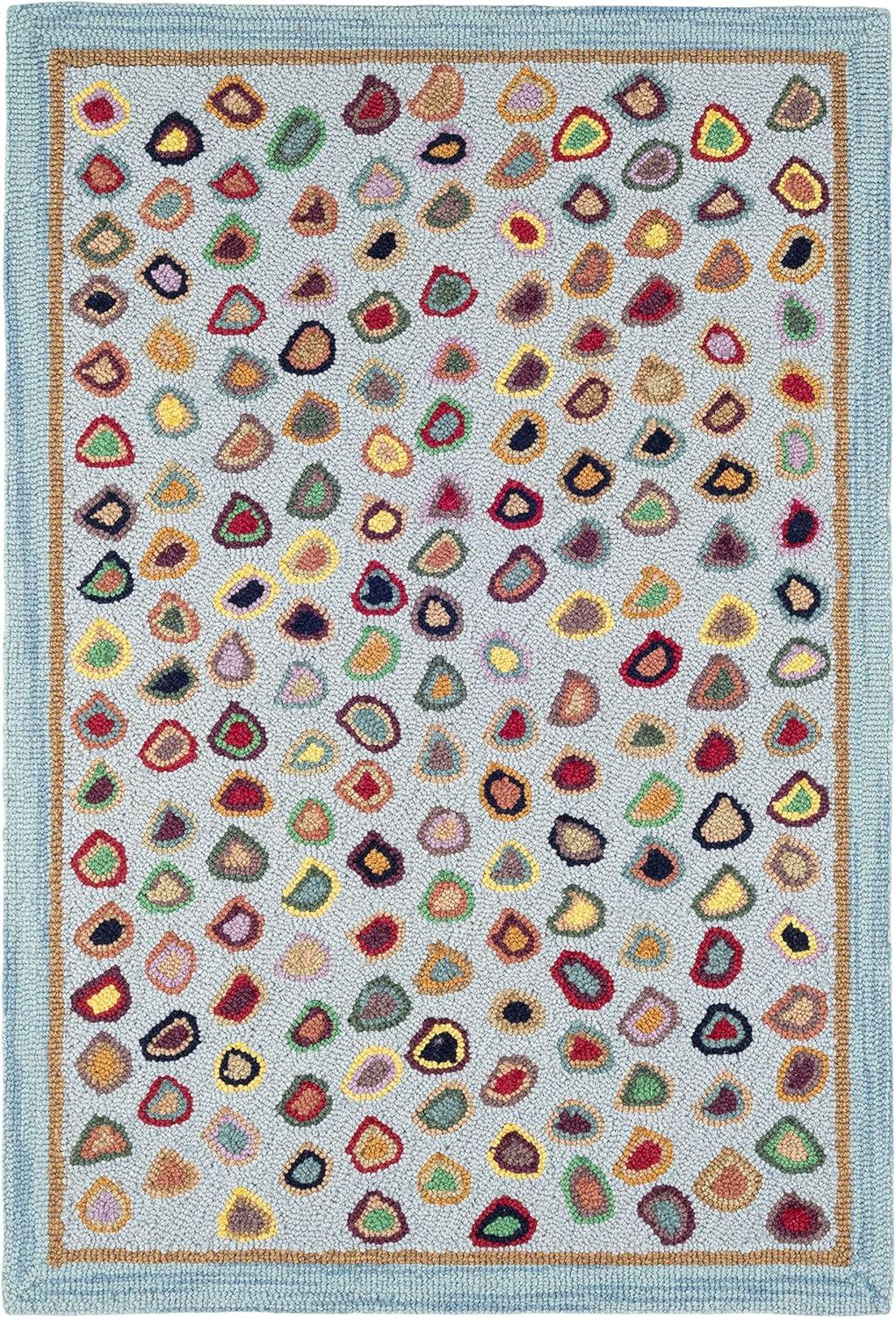 Cat'S Paw Blue Hand Micro Hooked Wool Rug