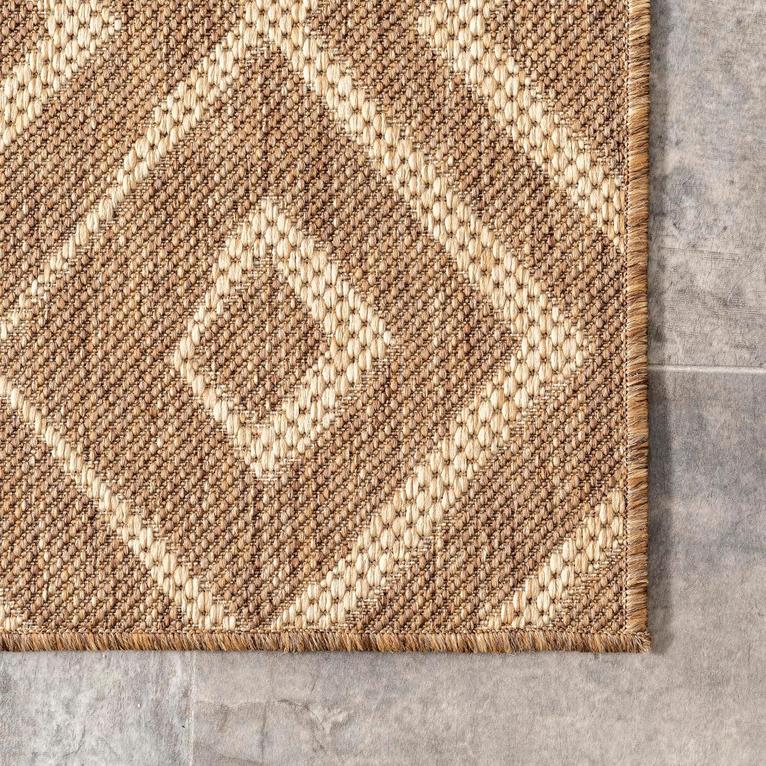 Nuloom Sammi Trellis 5x8 Indoor/Outdoor Area Rug for Living Room Patio Deck Front Porch Kitchen, Brown/Ivory