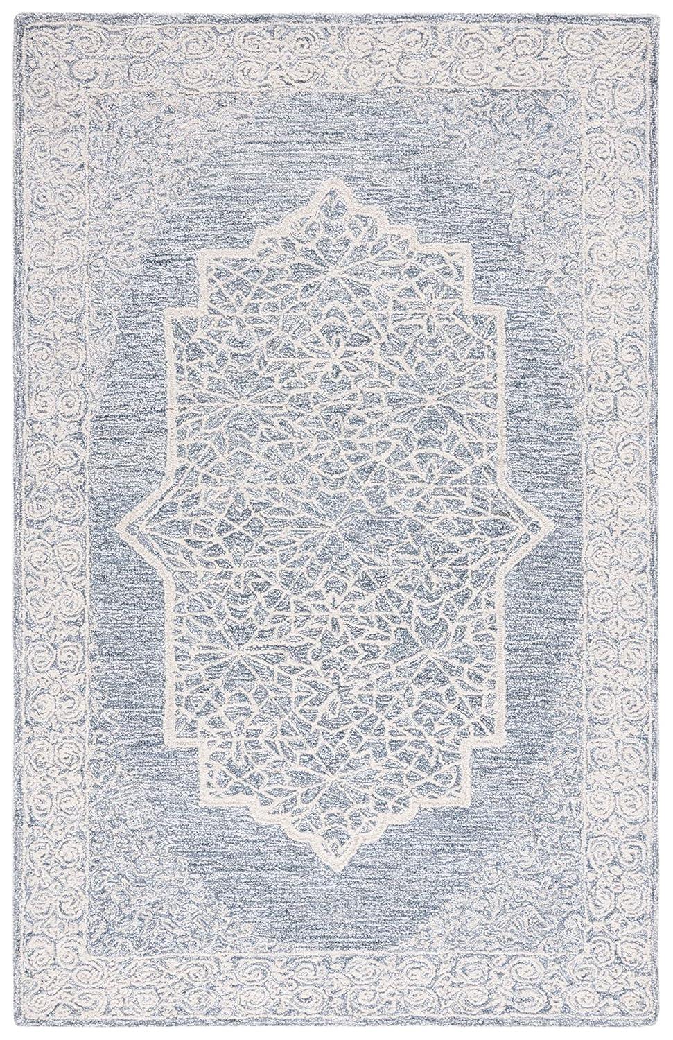 Abstract ABT352 Hand Tufted Area Rug - Ivory/Blue - 3'x5' - Safavieh.