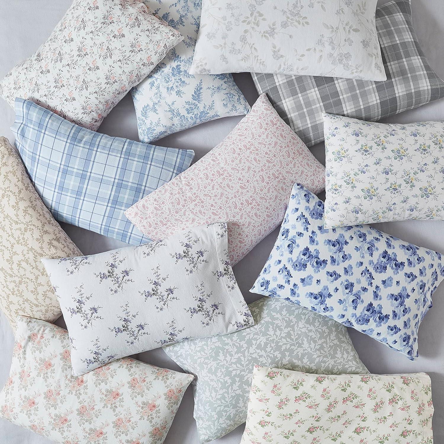 Laura Ashley Victoria Flannel Sheet Set Queen - Beige