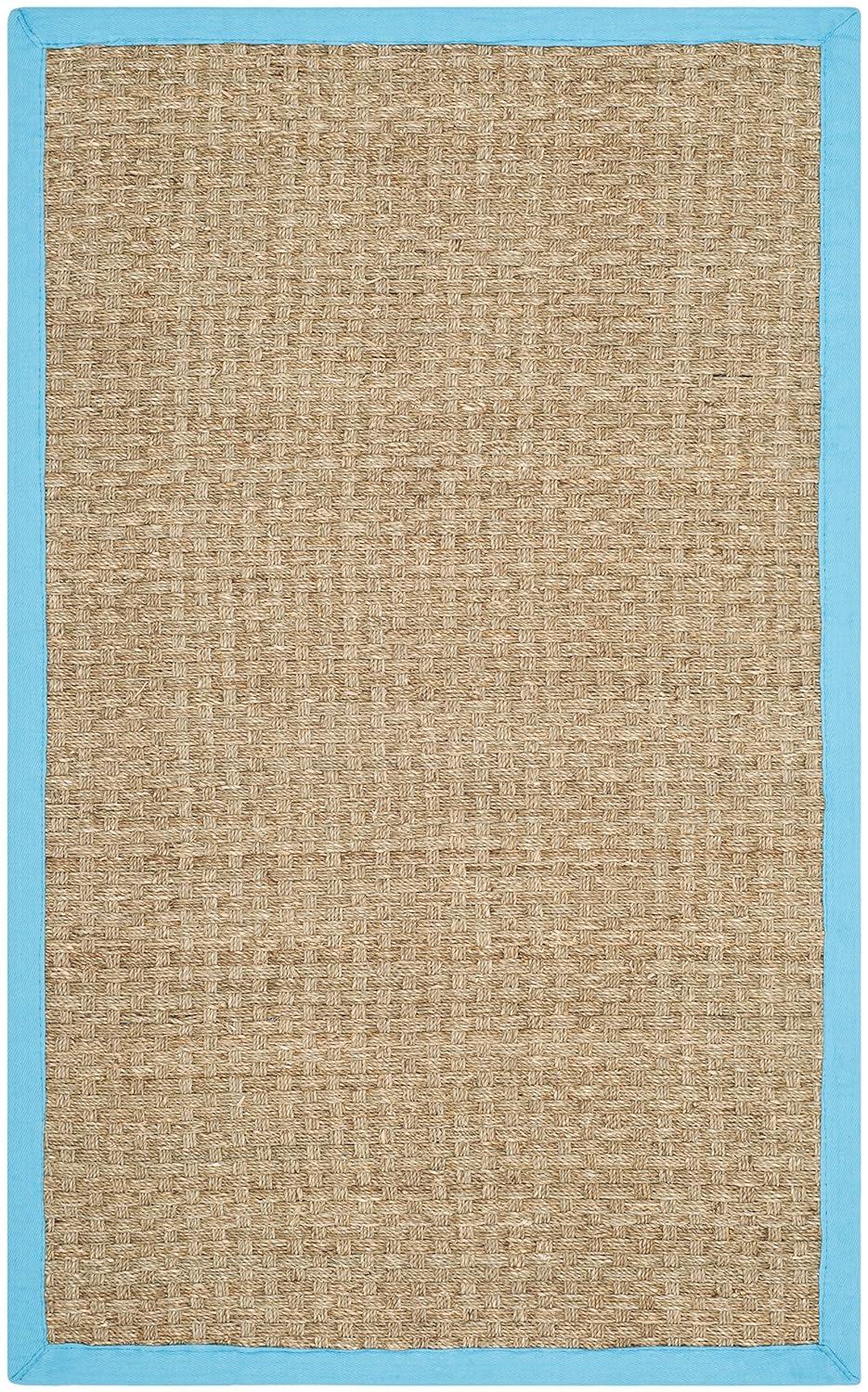 Natural Fiber NF114 Power Loomed Indoor Accent Rug - Natural/Turquoise - 3'x5' - Safavieh