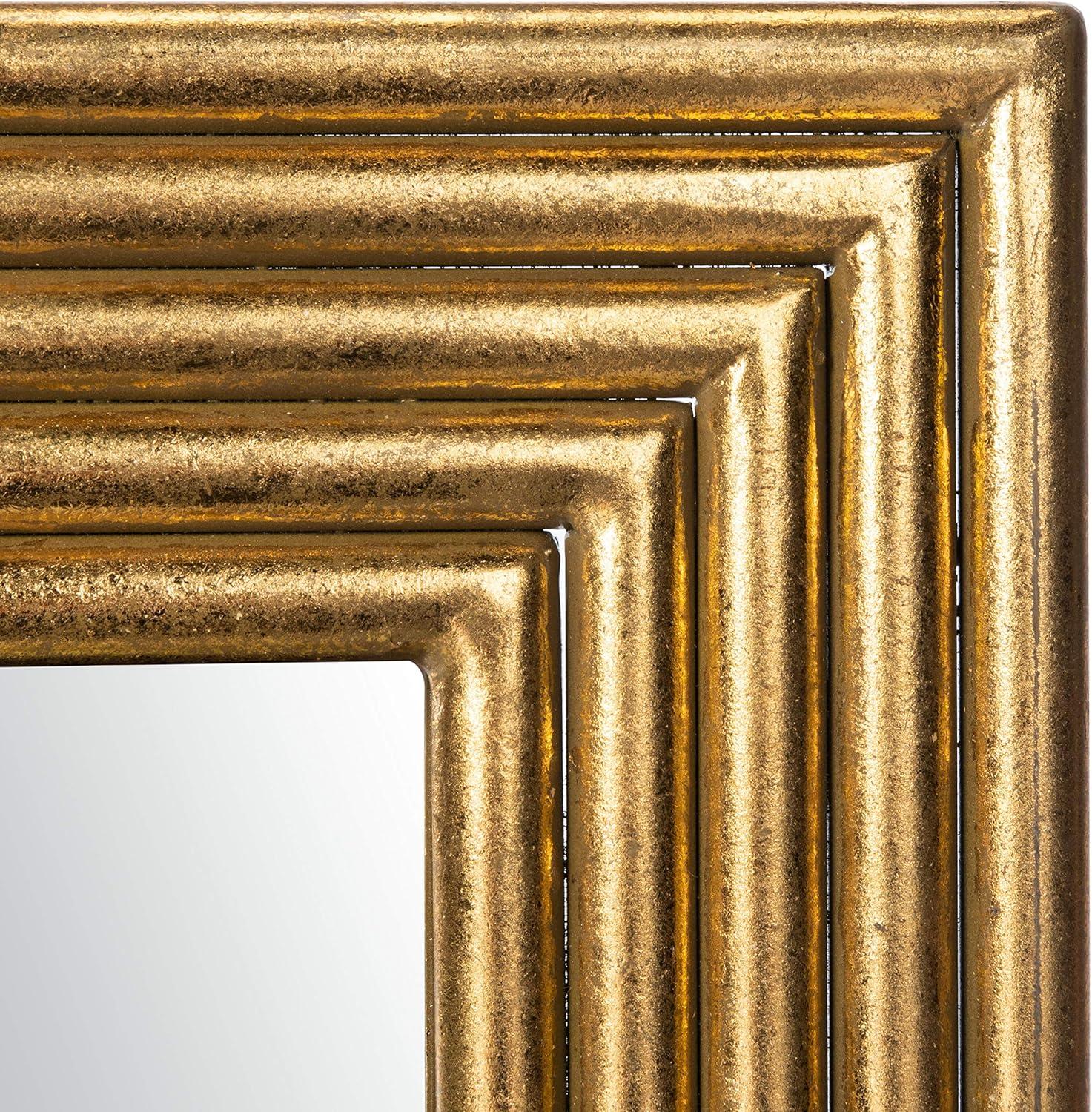 Trenla 48" Gold Foil Rectangular Wood Mirror