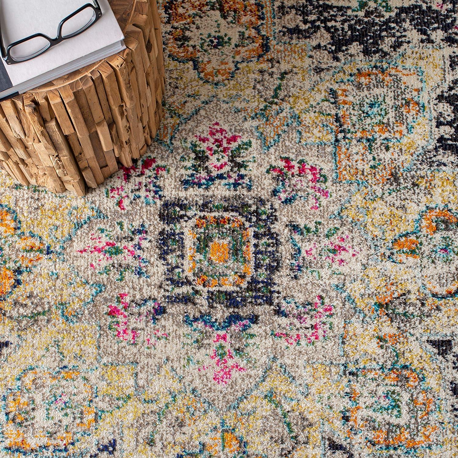 Madison MAD473 Power Loomed Indoor Area Rug - Black/Gold - 4'x6' - Safavieh