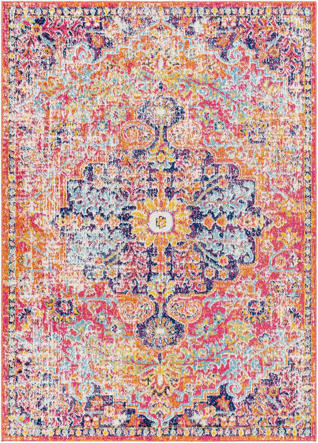 Livabliss Harput Vintage Medallion Area Rug,3'11" x 5'7",Burnt Orange