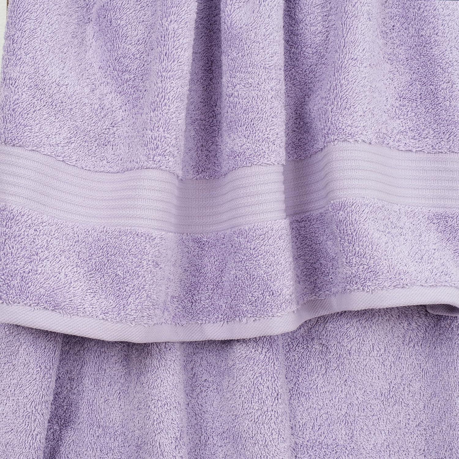 American Soft Linen 6 Piece Towel Set, 100% Cotton Bath Towels for Bathroom, Lilac