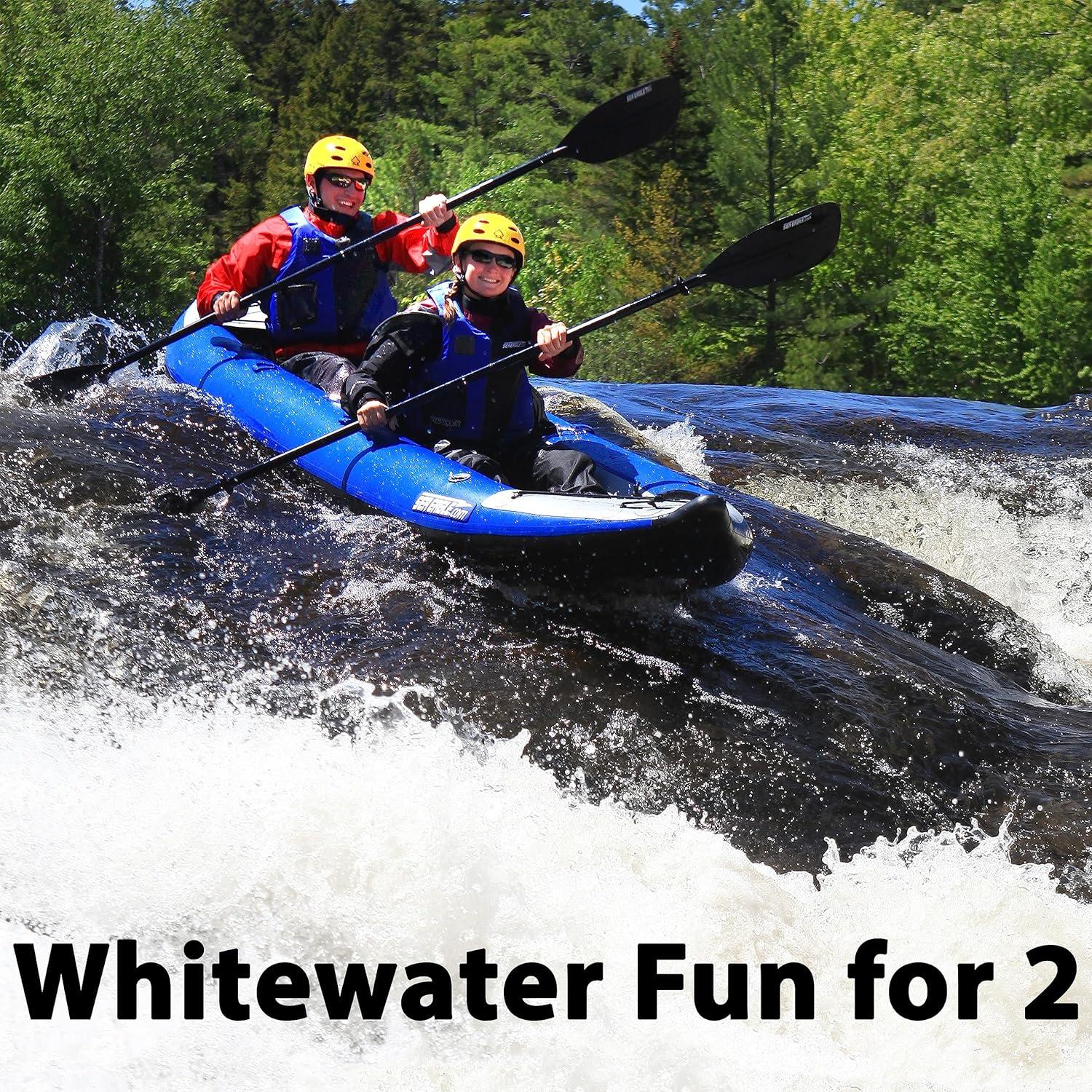 Sea Eagle 420X Explorer Inflatable Kayak- Fishing, Touring, Camping, Exploring & White Watering-Self Bailing, Removable Skeg, Drop Stitch Floor- Deluxe Package