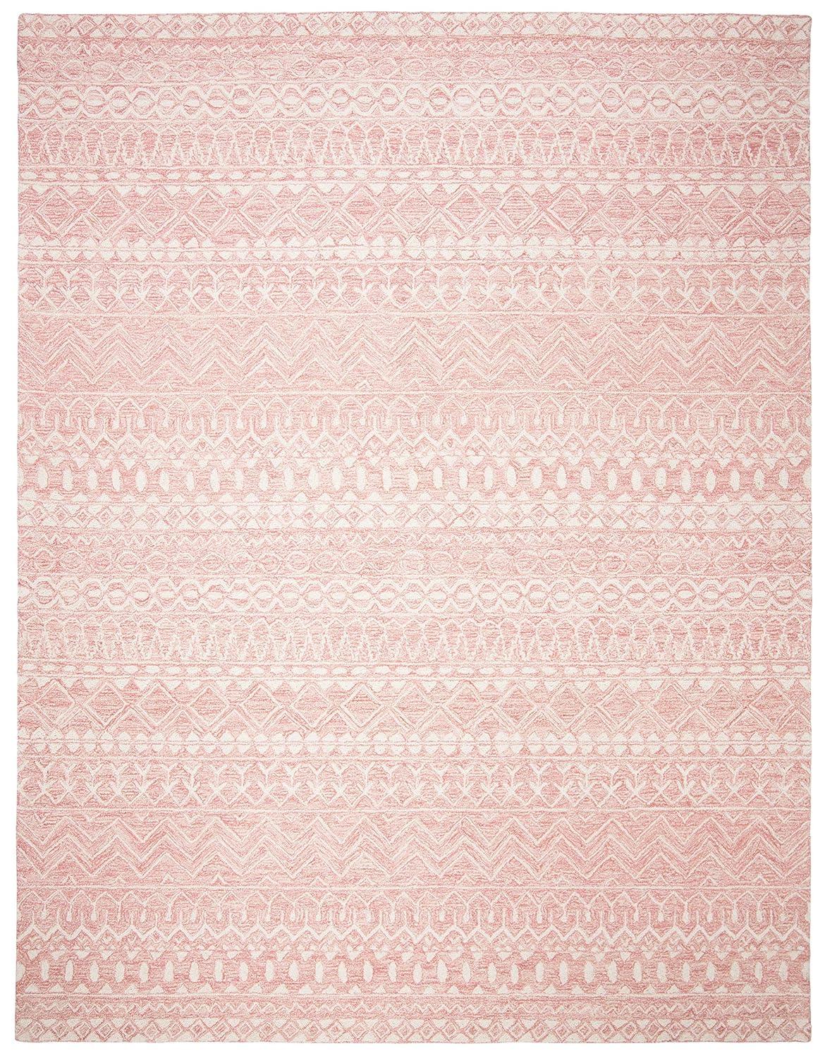 SAFAVIEH Micro-Loop Daithi Geometric Area Rug, Blue/Ivory, 10' x 14'