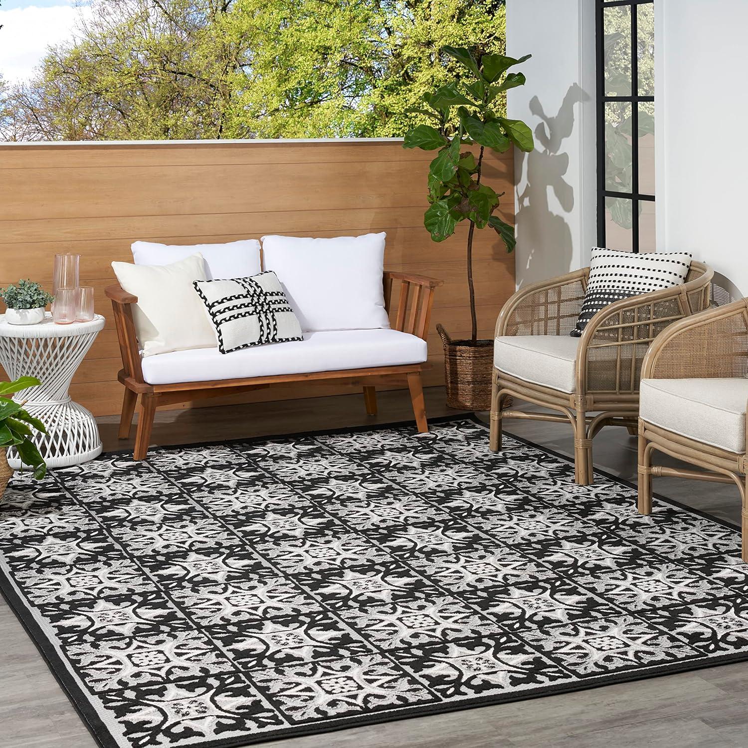 Nourison Aloha Modern Mosaic Outdoor Rug