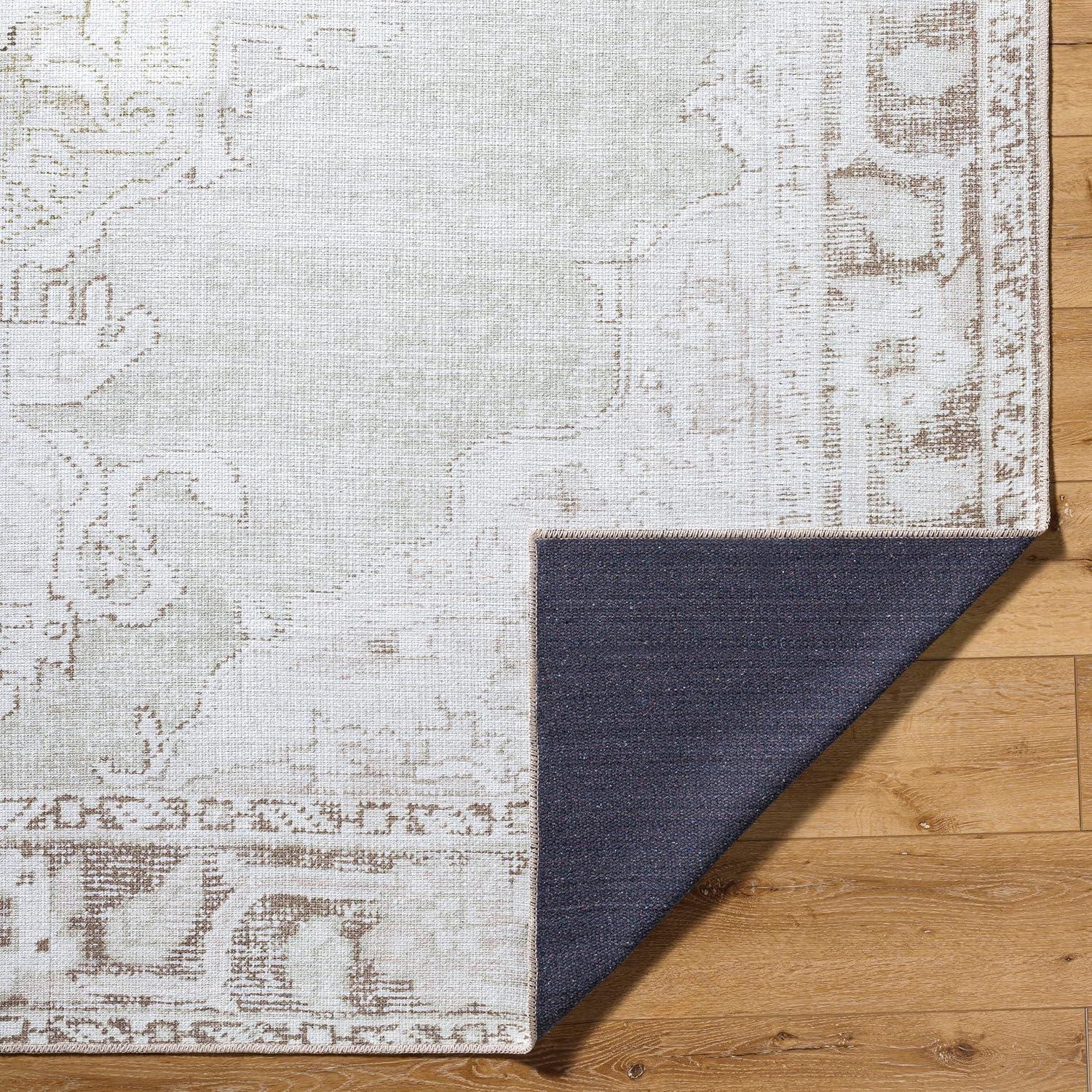 Our PNW Home x Livabliss Our PNW Home x Livabliss Machine Washable Oriental Boho Cream Light Brown Area Rug
