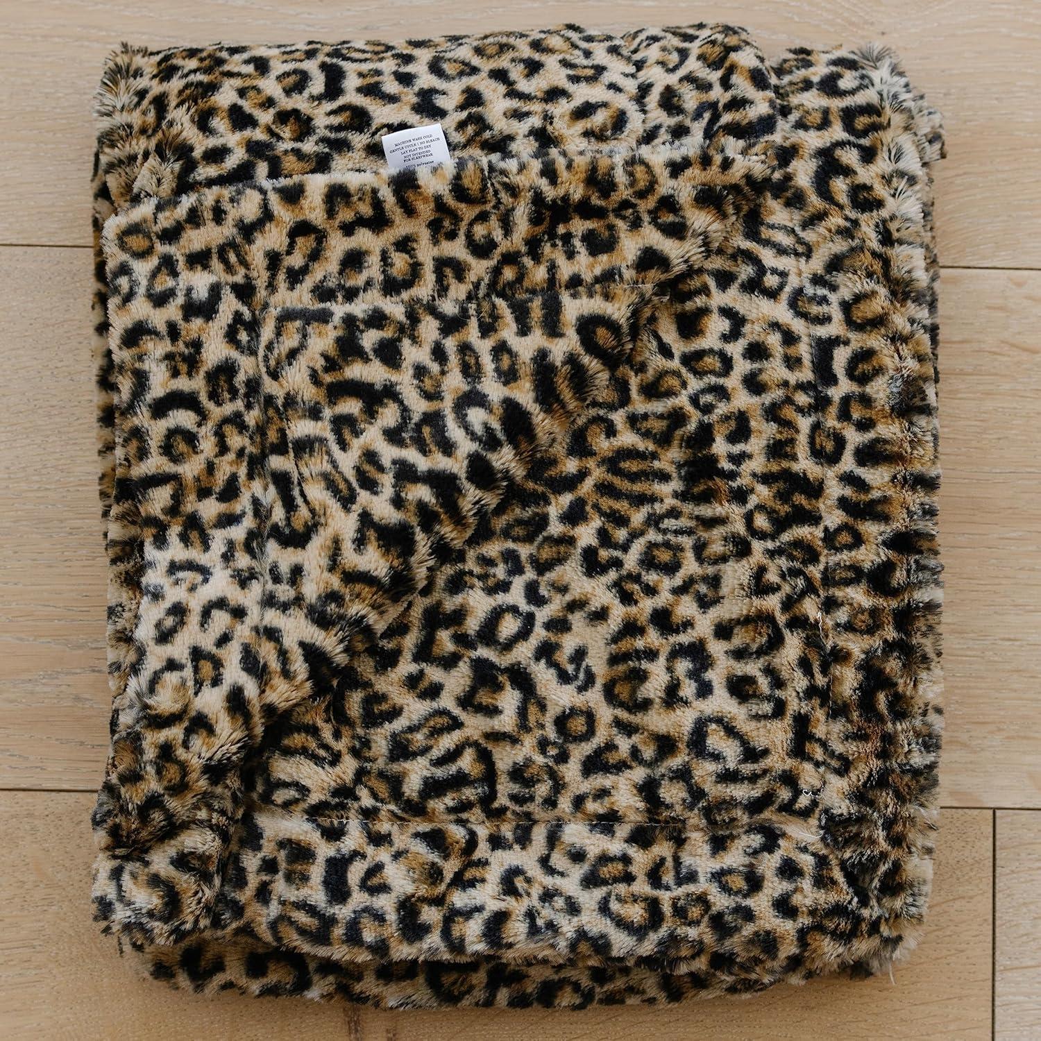 GRACED SOFT LUXURIES Throw Blanket Softest Warm Elegant Cozy Comfy Decorative Thick Faux Fur for Modern Living (Classic Leopard, Extra Large 60" x 80")