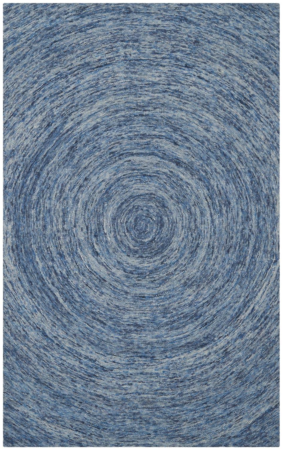 Ikat IKT633 Hand Tufted Area Rug - Dark Blue/Multi - 6'x9' - Safavieh