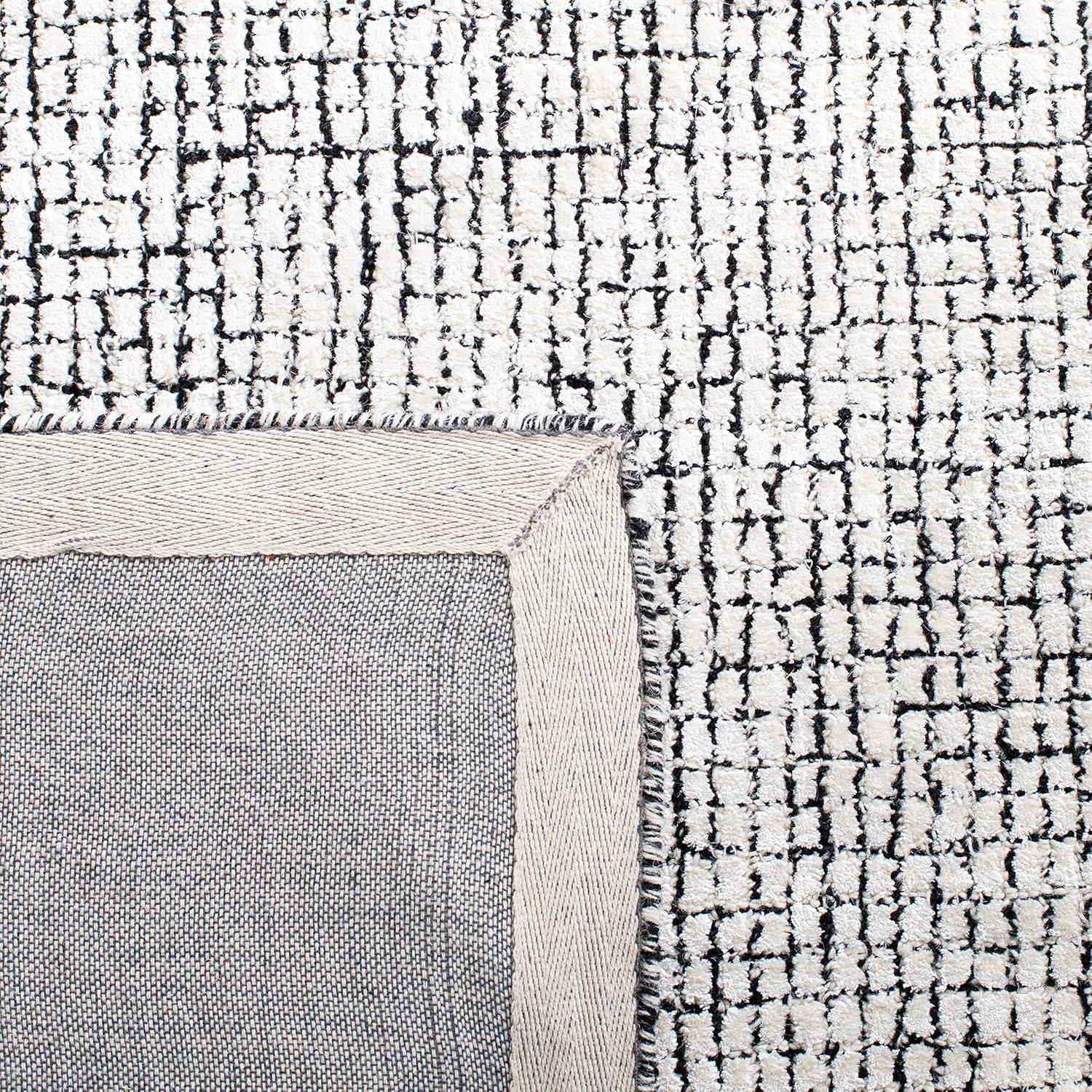 Abstract ABT470 Handmade Indoor Accent Rug - Ivory/Black - 3'x5' - Safavieh