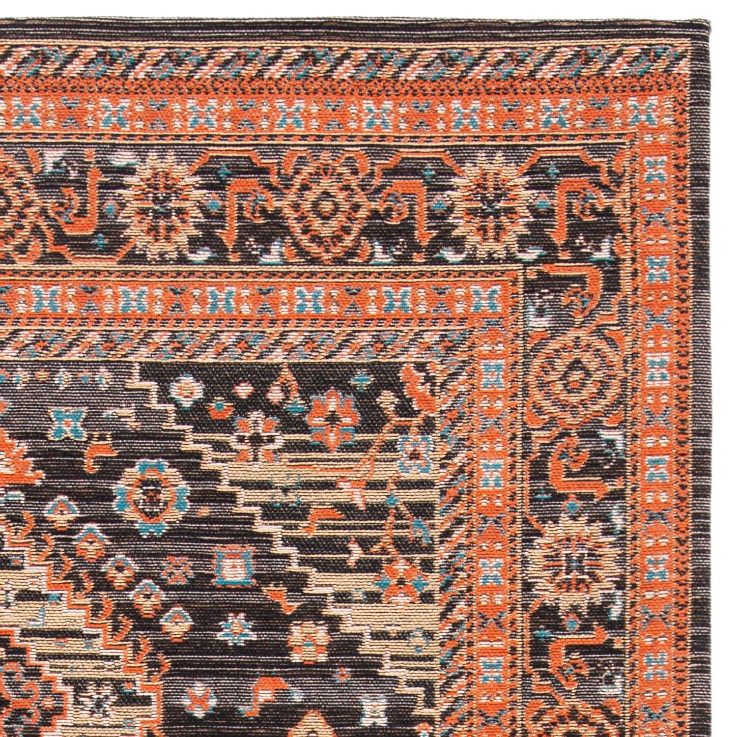 Classic Vintage CLV114 Power Loomed Area Rug - Black/Rust - 8'x10' - Safavieh.
