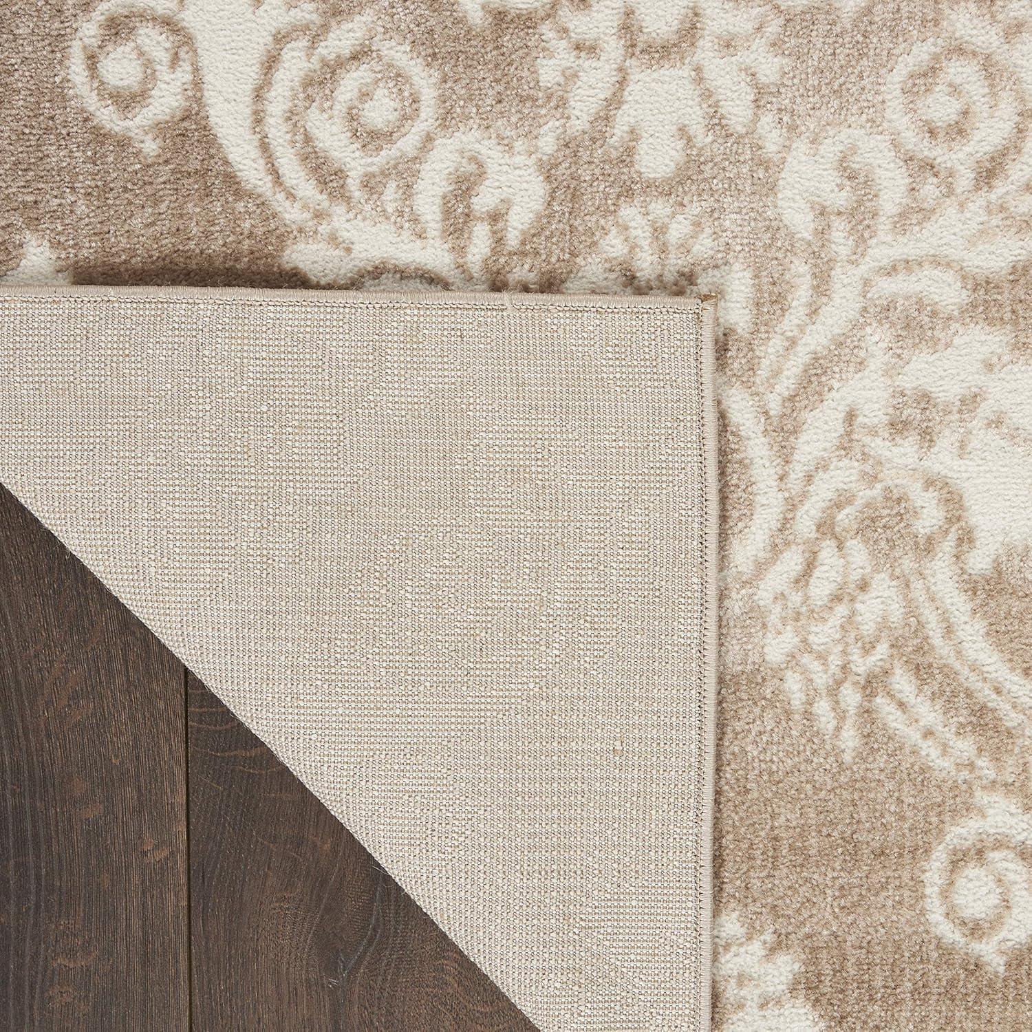 Nourison Elation Damask Ivory Mocha 5'3" x 7'3" Area Rug, (5x7)