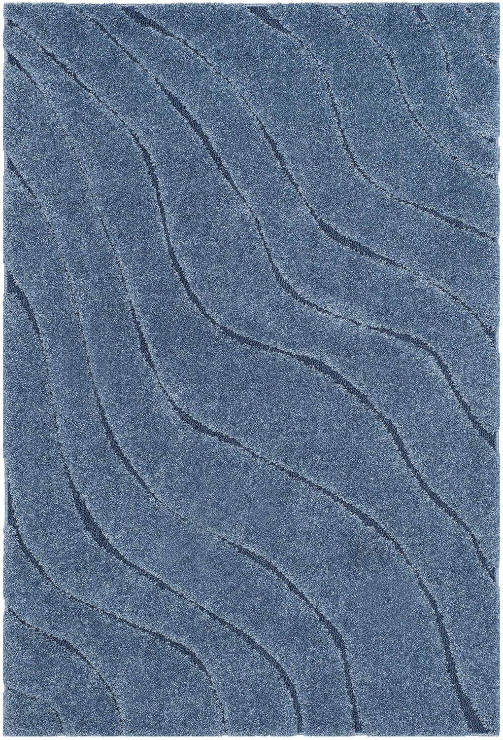 Florida Shag SG472 Power Loomed Indoor Area Rug - Light Blue/Blue - 5'3"x7'6" - Safavieh