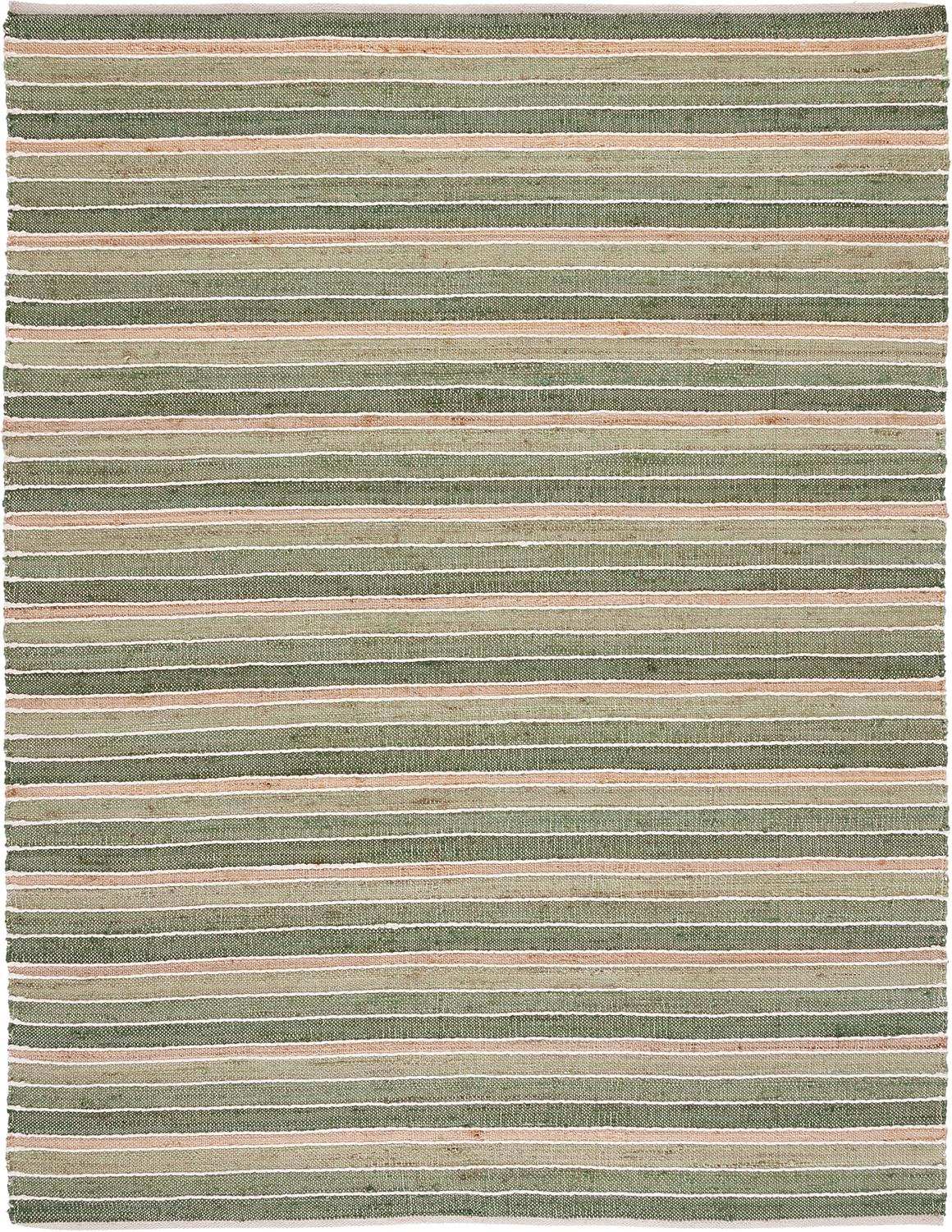 Striped Kilim STK312 Hand Woven Area Rug - Green/Natural - 8'x10' - Safavieh.