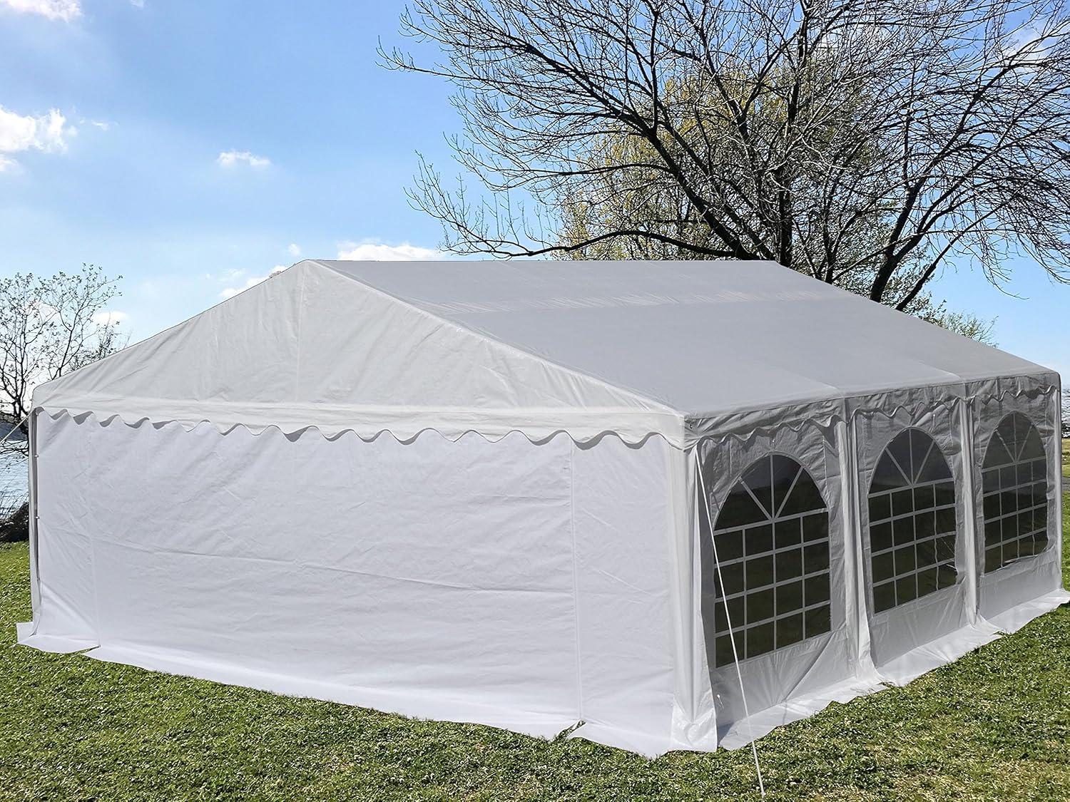 26'x13' PE White Tent - Heavy Duty Party Wedding Tent Canopy Carport - By DELTA Canopies
