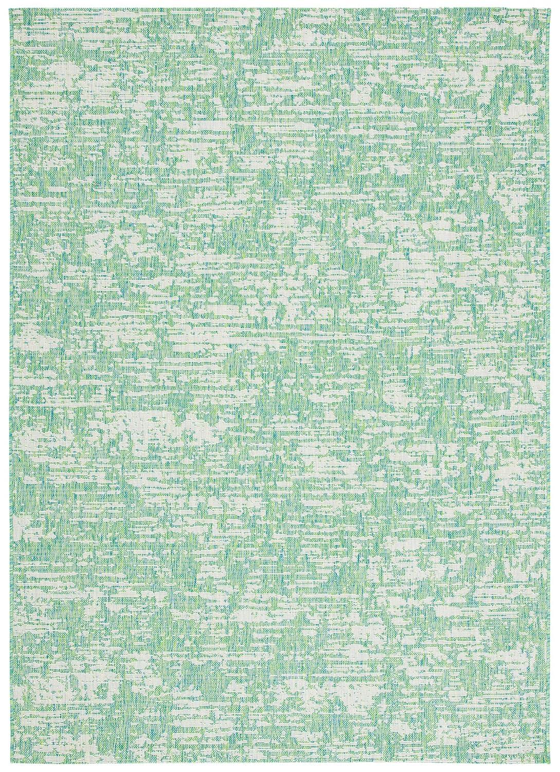 Courtyard CY8452 Power Loomed Indoor and Outdoor Area Rug - Green Blue/Ivory - 8'x10' - Safavieh