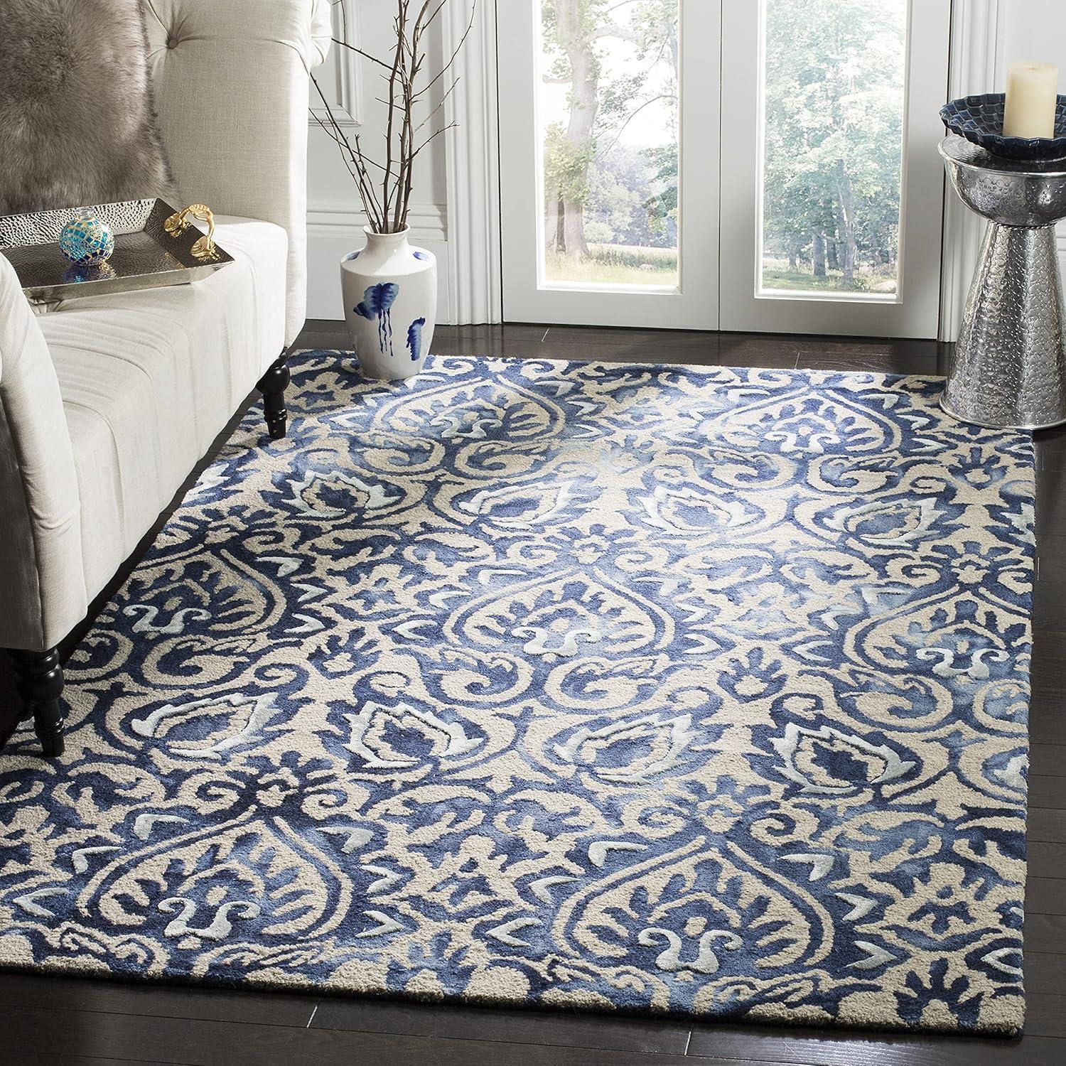 Dip Dye DDY511 Hand Tufted Area Rug - Royal Blue/Beige - 3'x5' - Safavieh.