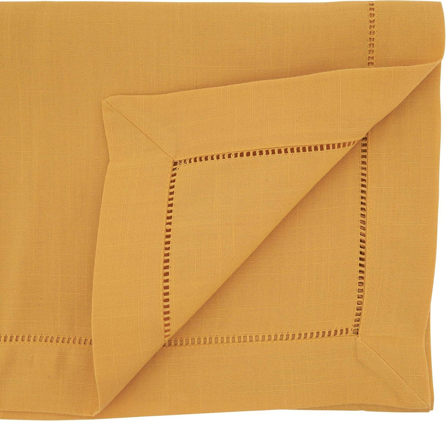 Mustard Polyester Hemstitch Table Runner 16"x90"