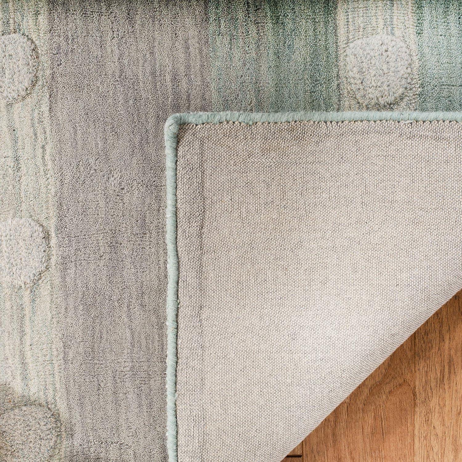 Hampton HTN231 Power Loomed Indoor/Outdoor Area Rug - Aqua/Ivory - 8'x10' - Safavieh.