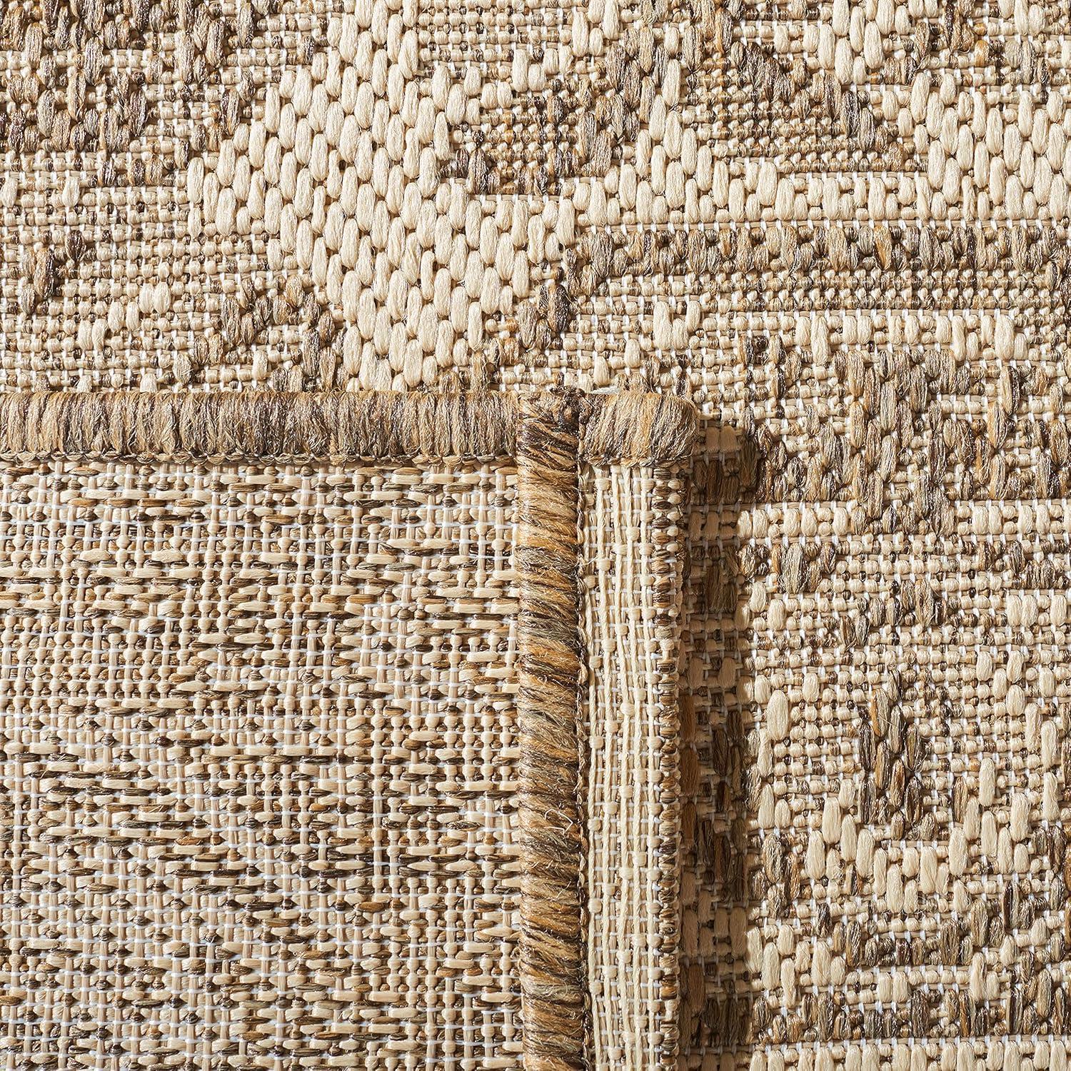 Beach House BHS138 Power Loomed Indoor/Outdoor Area Rug - Cream/Beige - 6'7"x9'2" - Safavieh