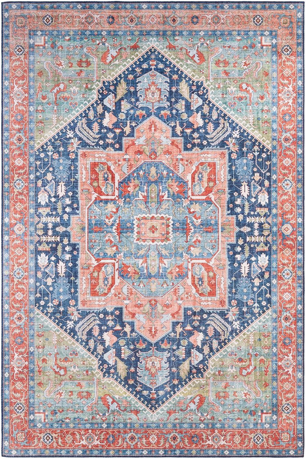 Livabliss Bree Vintage Medallion Area Rug, 2'3" x 3'9", Navy
