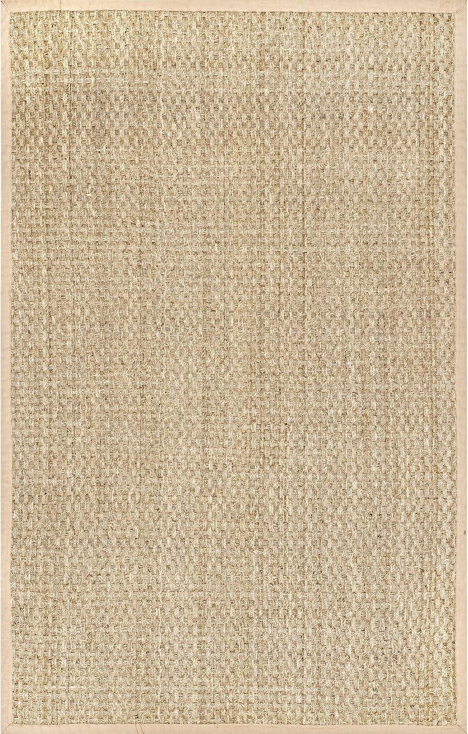 Beige 4' x 6' Reversible Rectangular Seagrass Area Rug