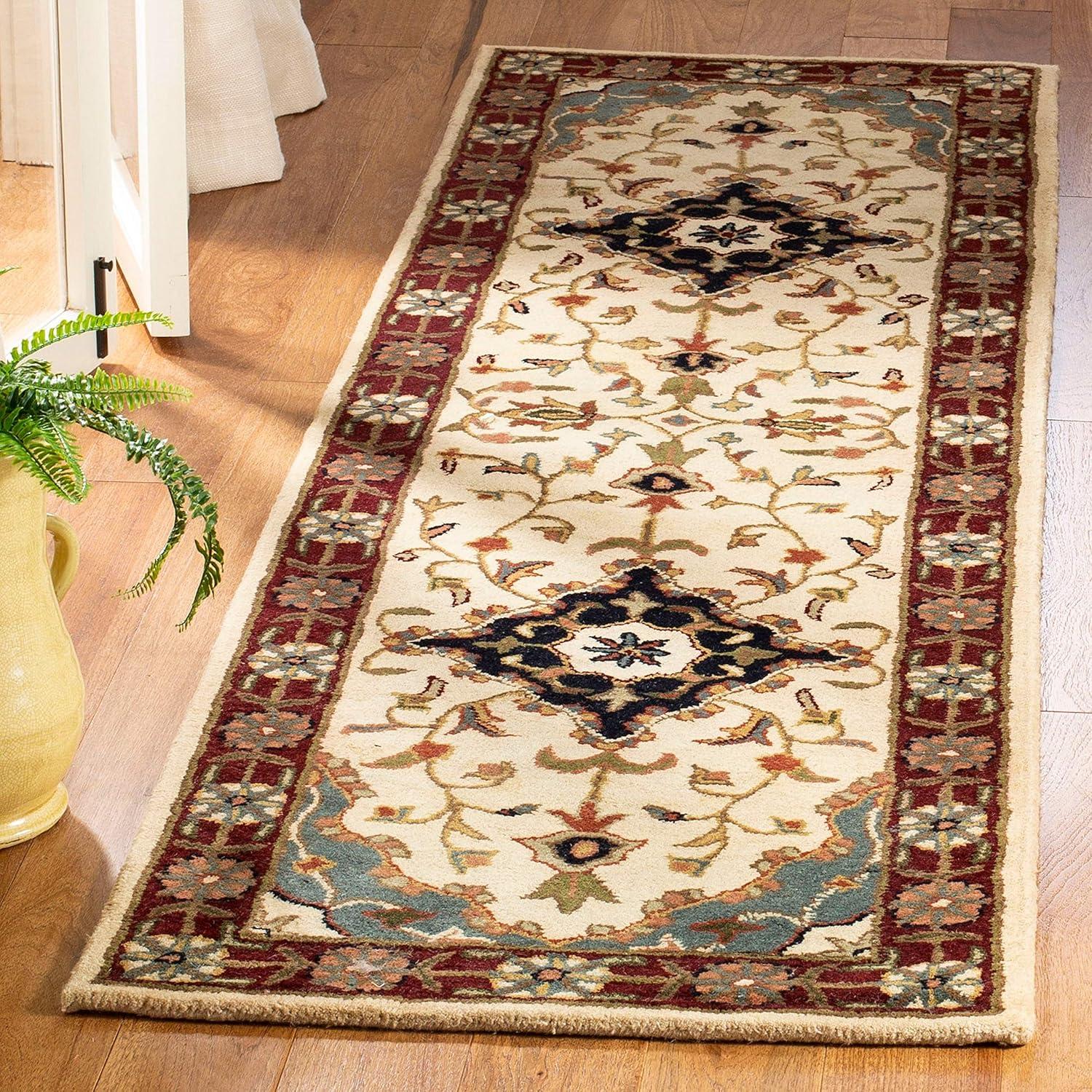 Handmade Tufted Red and Black Wool Accent Rug 2'3" x 4'