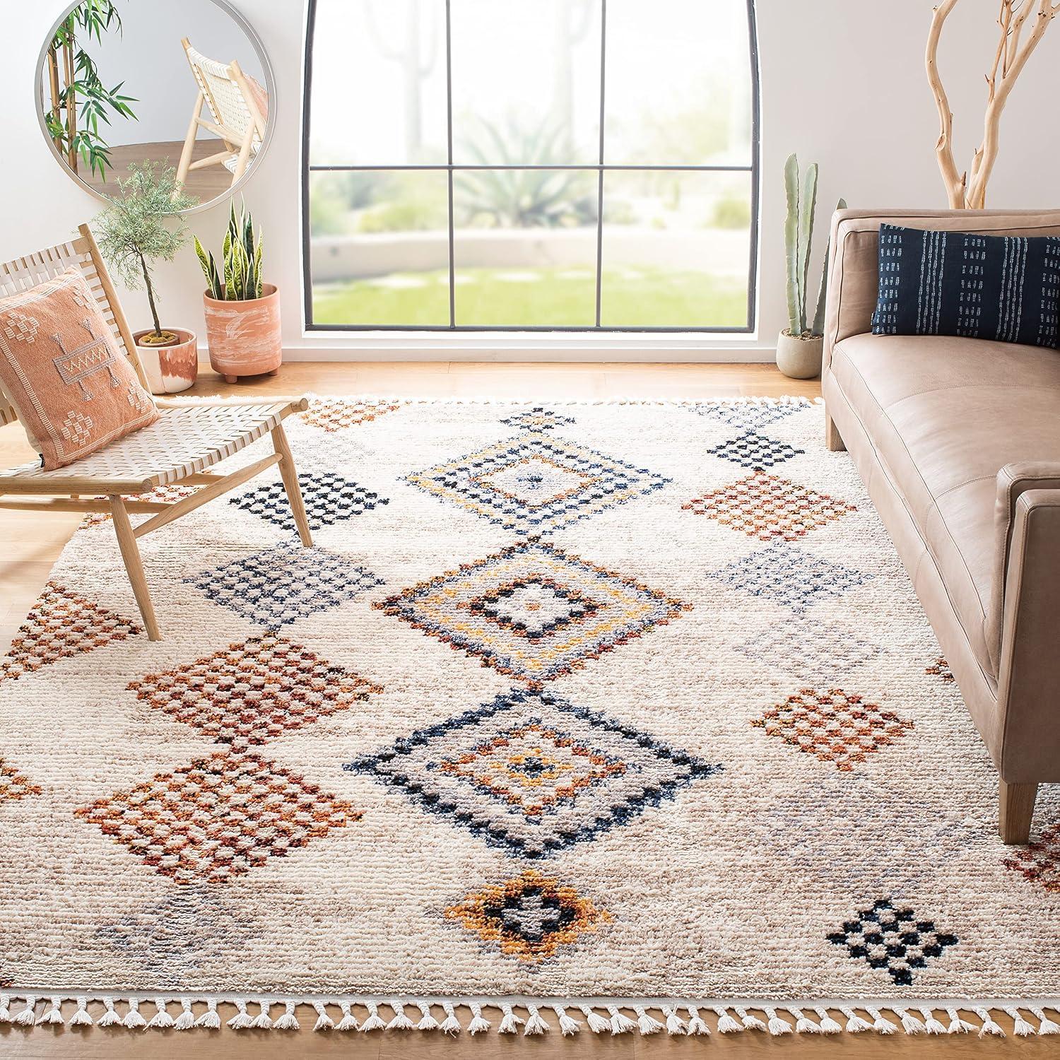 Morocco MRC860 Power Loomed Area Rug - Grey/Rust - 8'x10' - Safavieh.