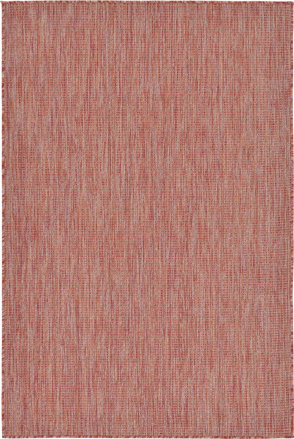 Rust Red Synthetic 4' x 6' Reversible Outdoor Rug