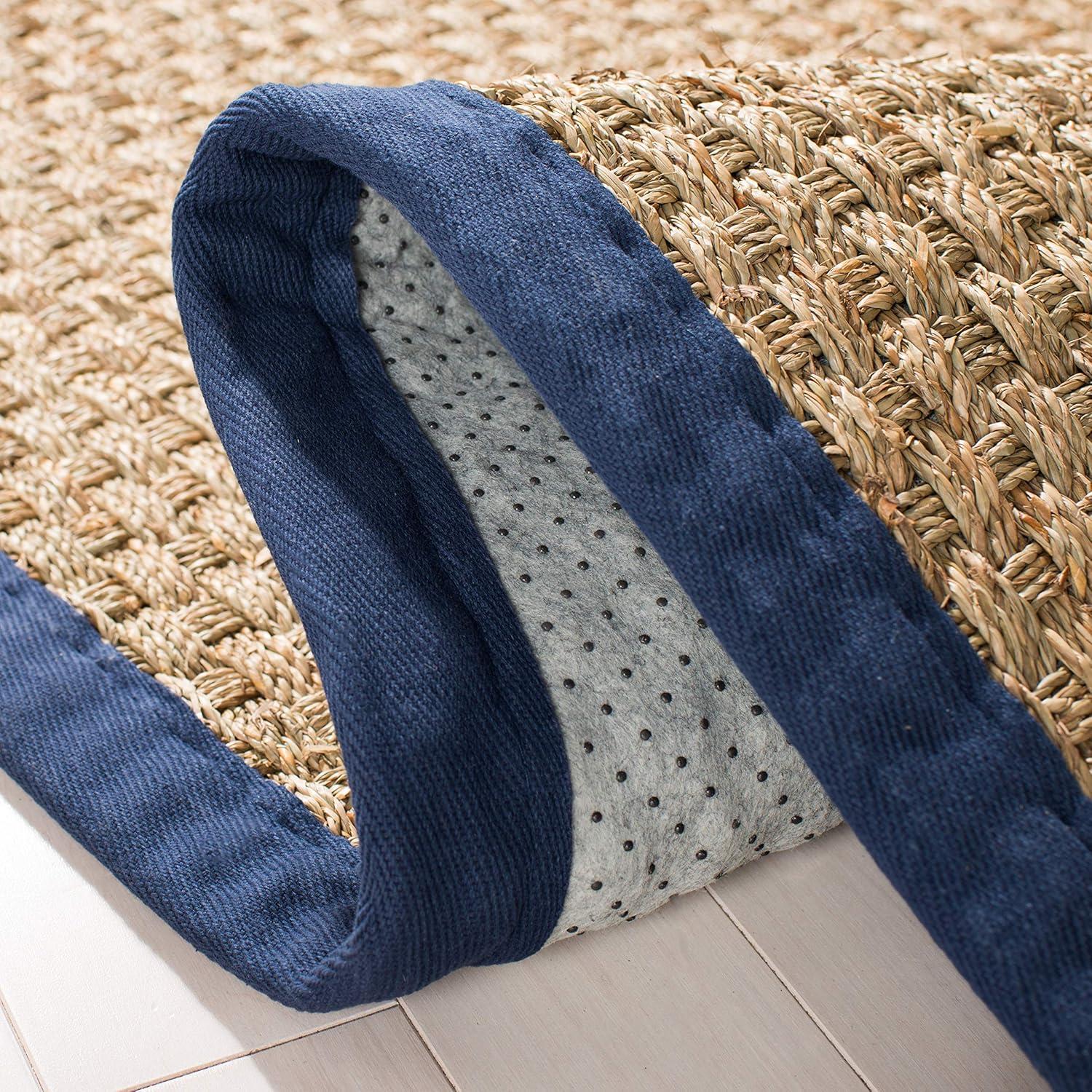 Natural Fiber NF114 Power Loomed Indoor Runner Rug - Natural/Blue - 2'6"x6' - Safavieh.