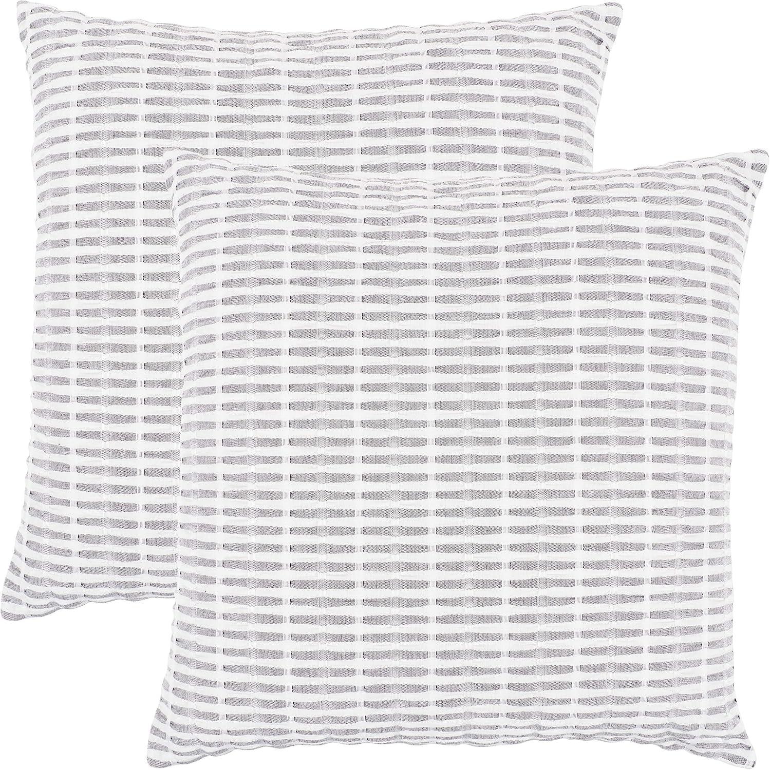 Pleated Please Striped Cotton Pillow Cover (Set of 2)
