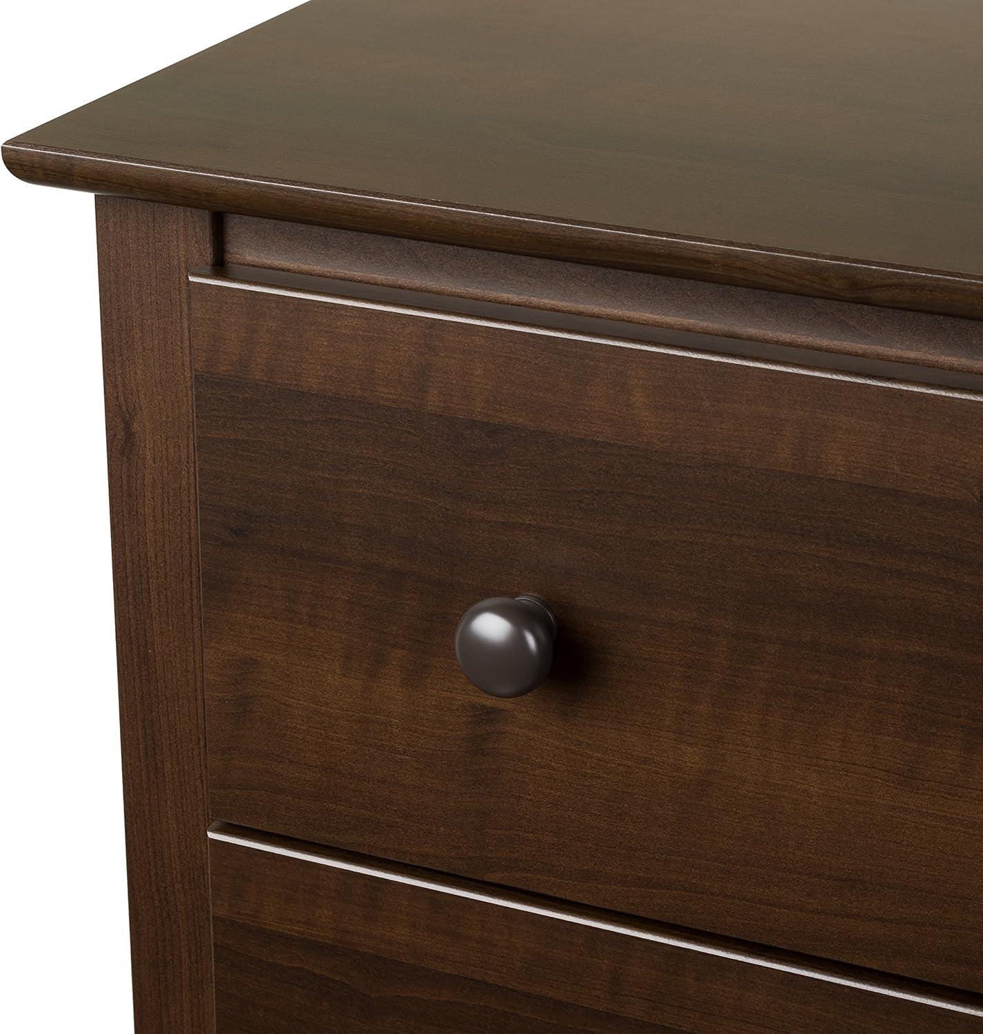 Espresso 3-Drawer Tall Nightstand with Metal Knobs