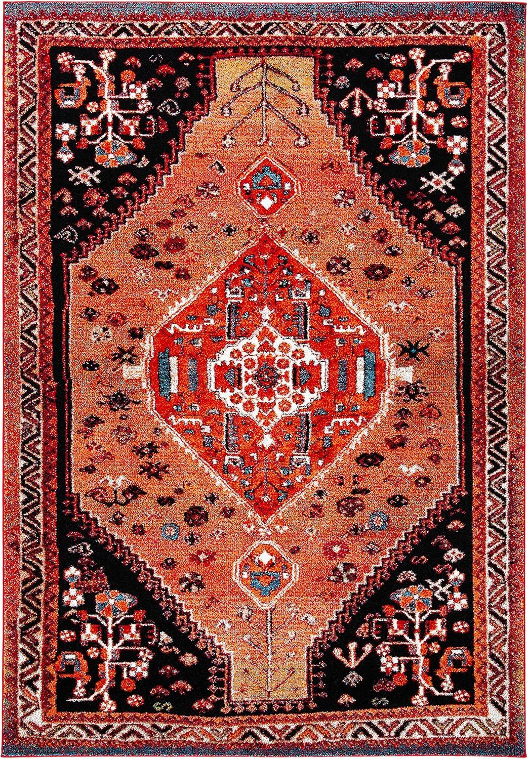 Vintage Hamadan VTH201 Power Loomed Area Rug - Orange/Red - 4'x6' - Safavieh.