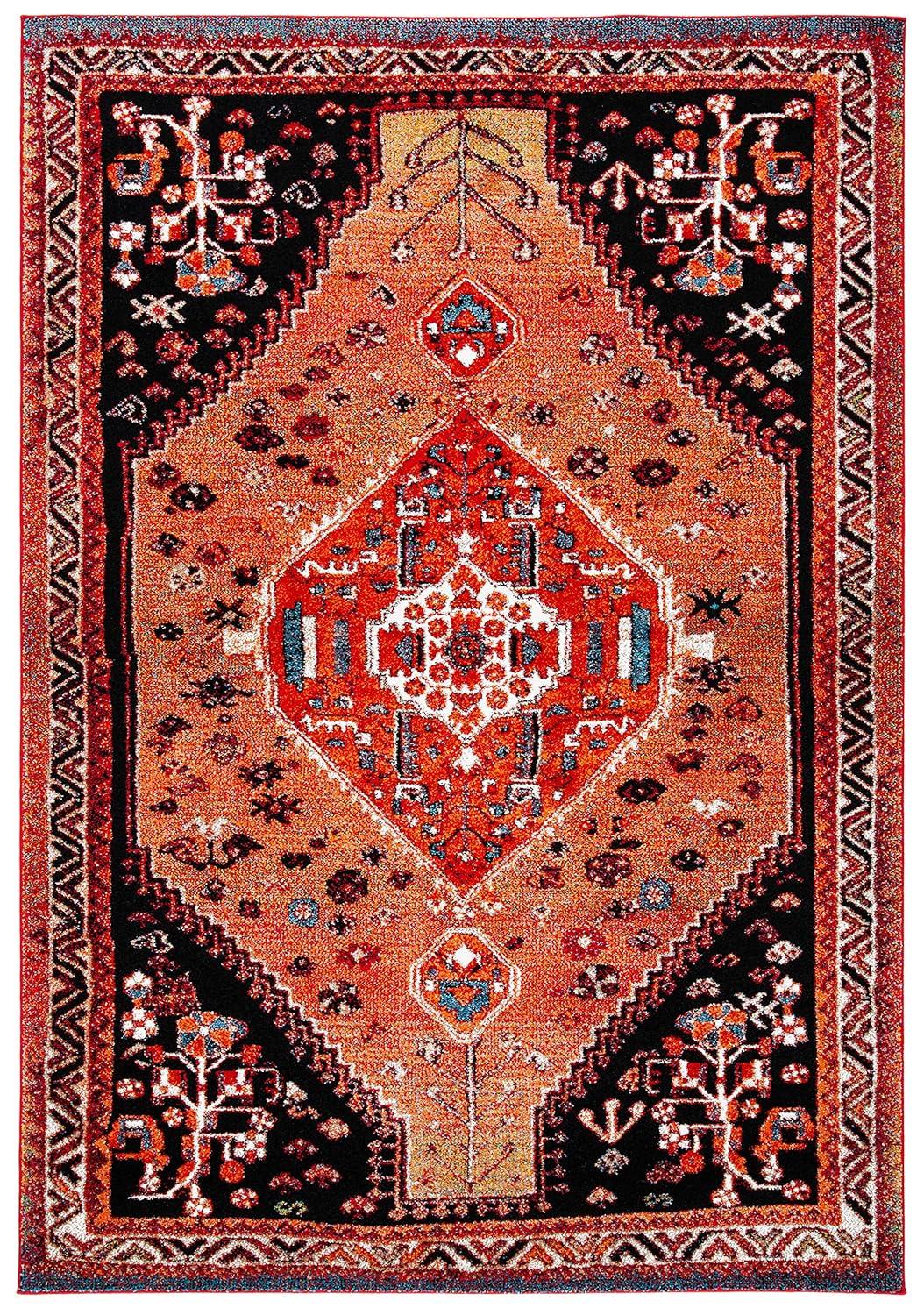 Vintage Hamadan VTH201 Power Loomed Area Rug - Orange/Red - 5'3"x7'6" - Safavieh.