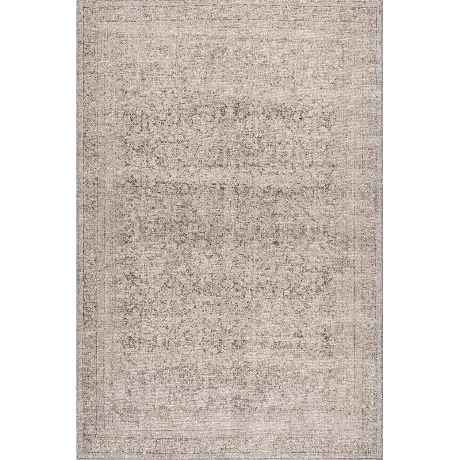 Nuloom Hillstone Collection Giorgina Traditional Vintage Medallion Area Rug, 6' 7" x 9', Ivory