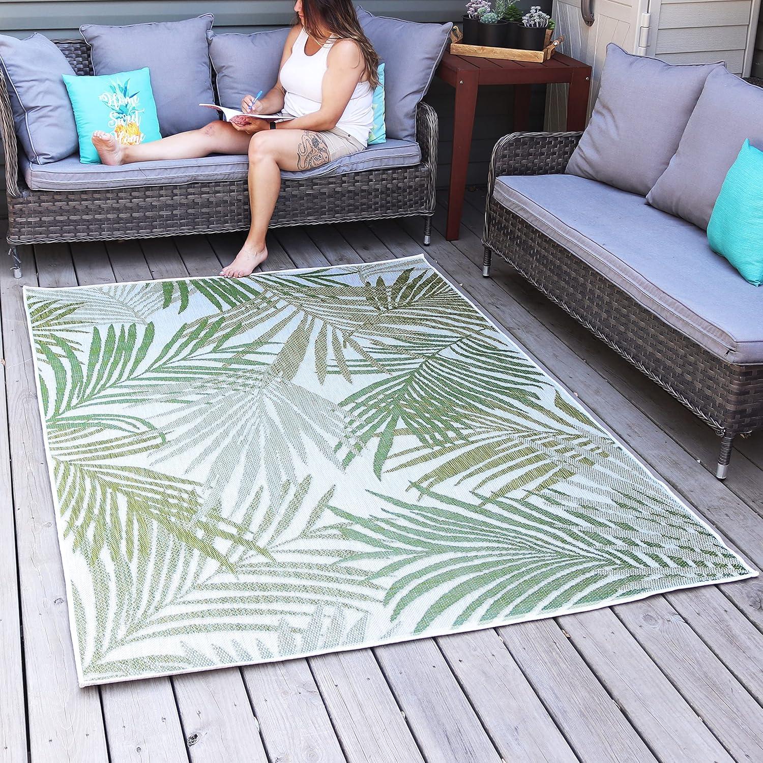 Sunnydaze Tropical Illusions Indoor and Outdoor Patio Area Rug