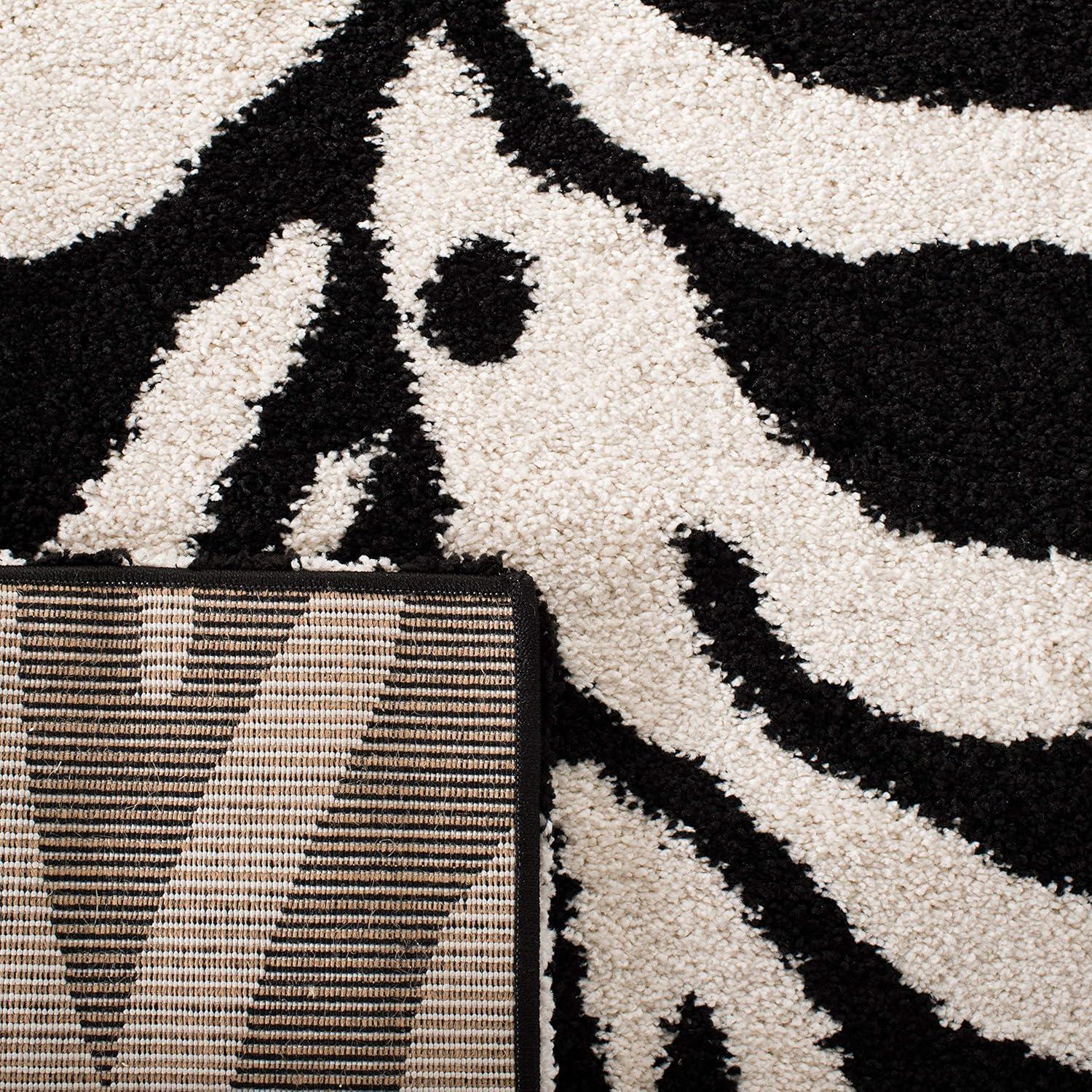 Florida Shag SG452 Power Loomed Indoor Area Rug - Ivory/Black - 8'x10' - Safavieh.