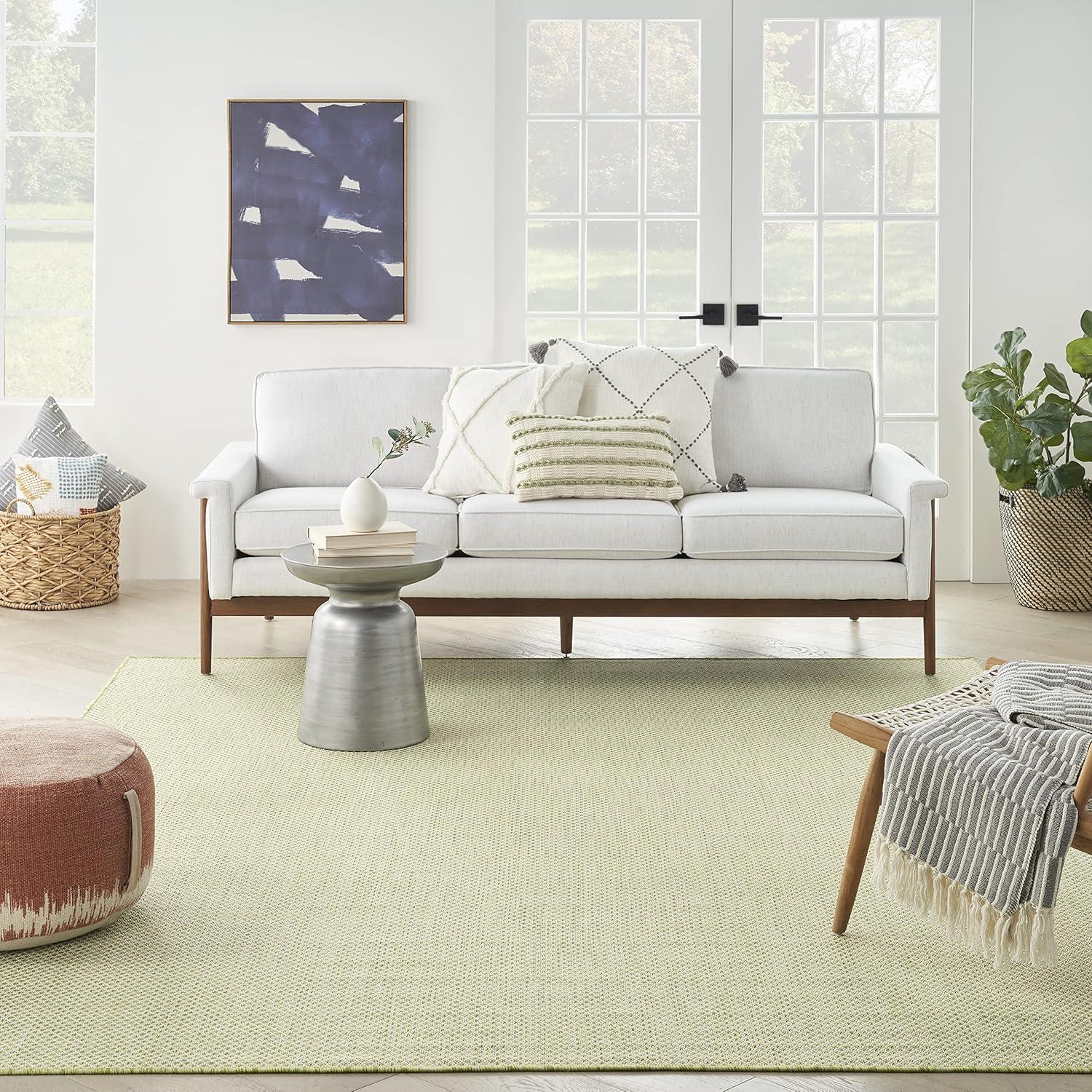 Nourison Courtyard COU01 Indoor/outdoor Area Rug - Ivory Green 7' x 10'