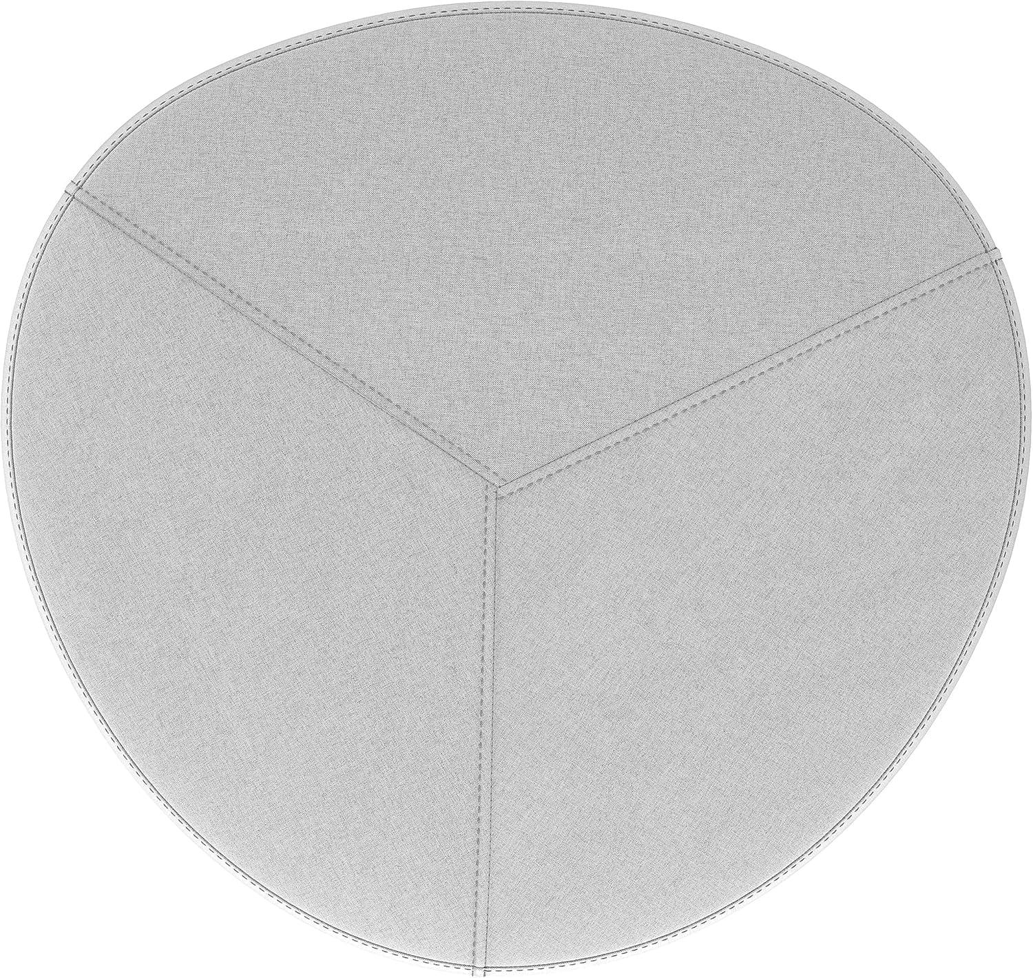 Moore 32" Light Grey Linen Round Ottoman