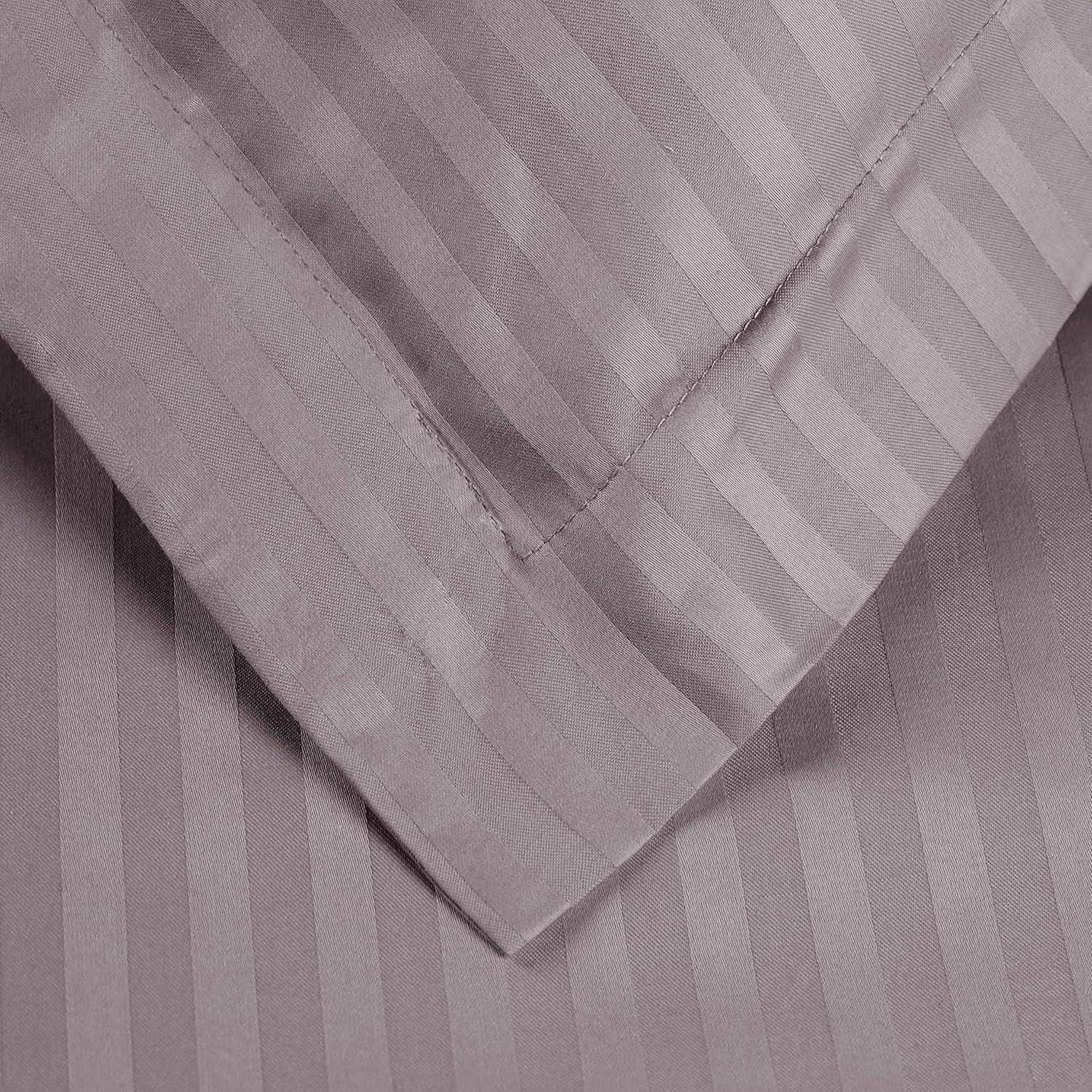 100% Egyptian-Quality Cotton Traditional Sateen Striped Luxor Treasures Duvet Cover Set